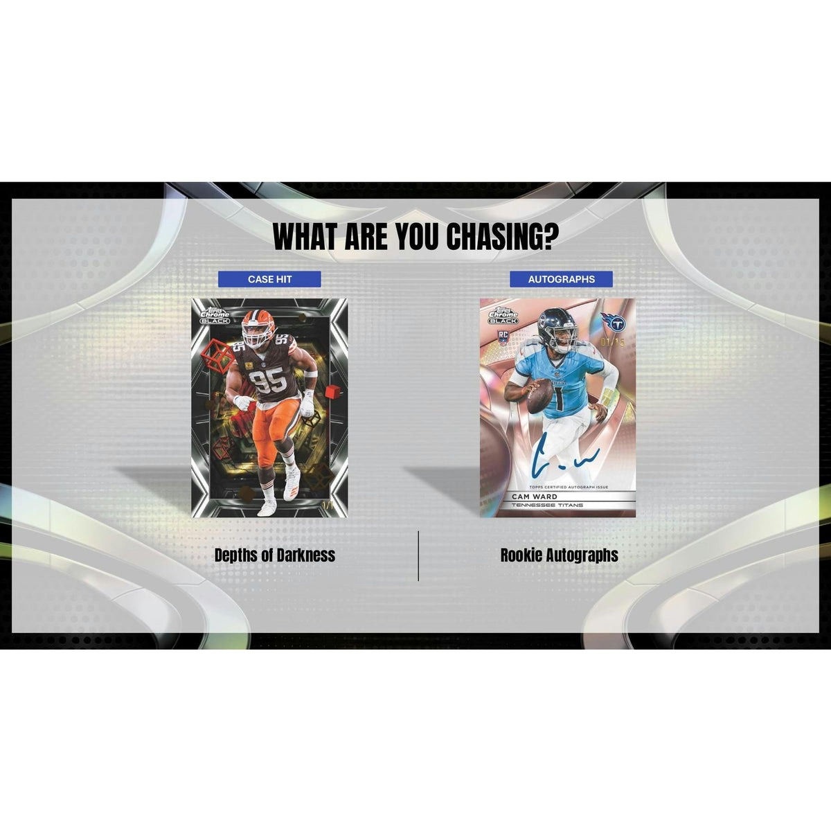 2025 Topps Chrome Black Football Hobby 12-Box Case