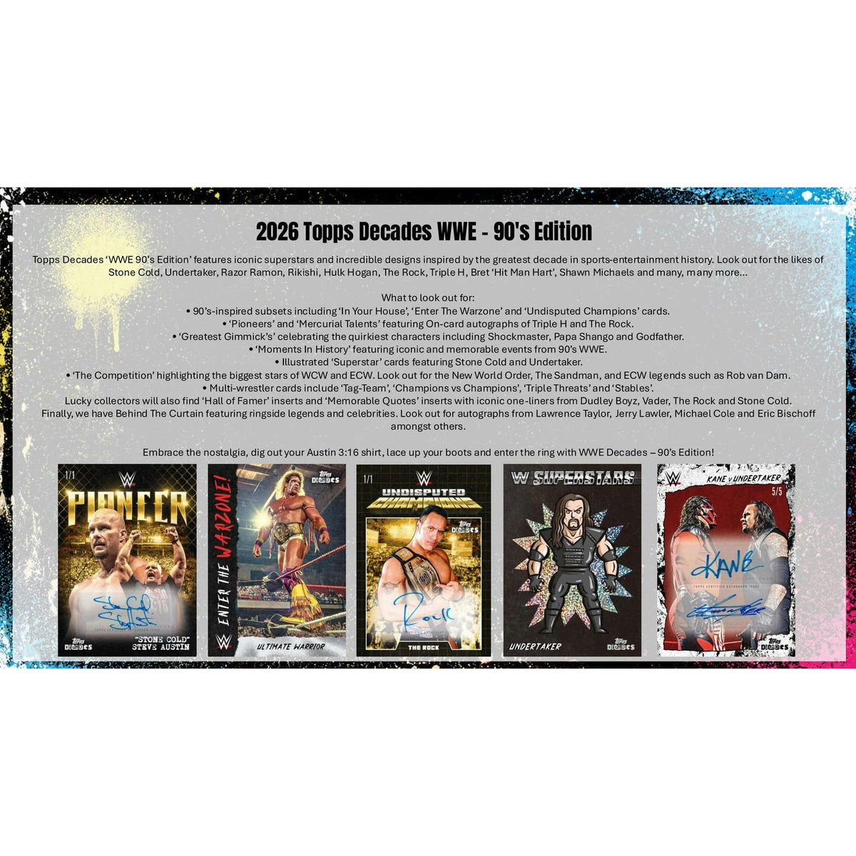 2026 Topps Decades WWE 90's Edition Wrestling Hobby 10-Box Case