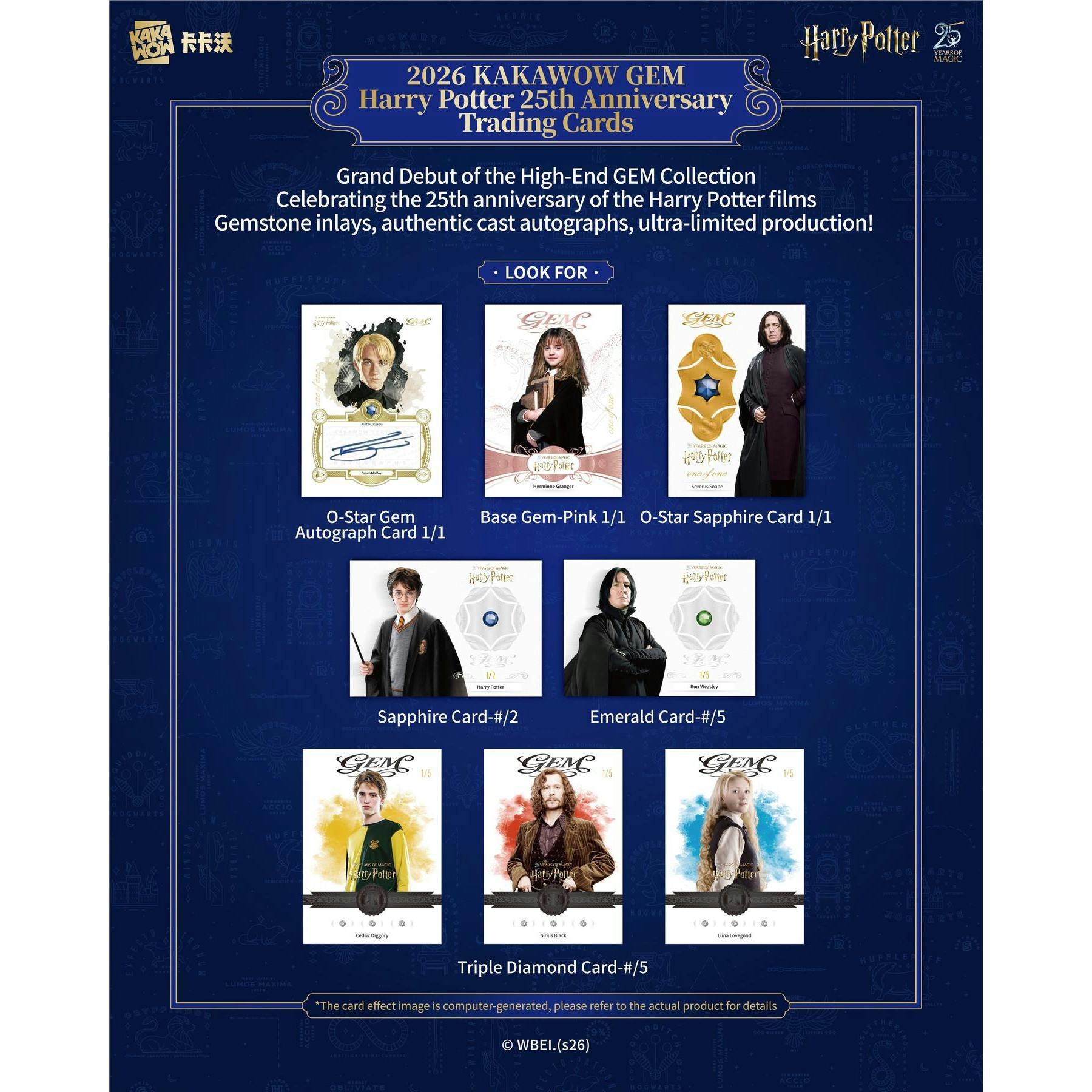 2026 Kakawow Gem Harry Potter 25th Anniversary Hobby 4-Box Case