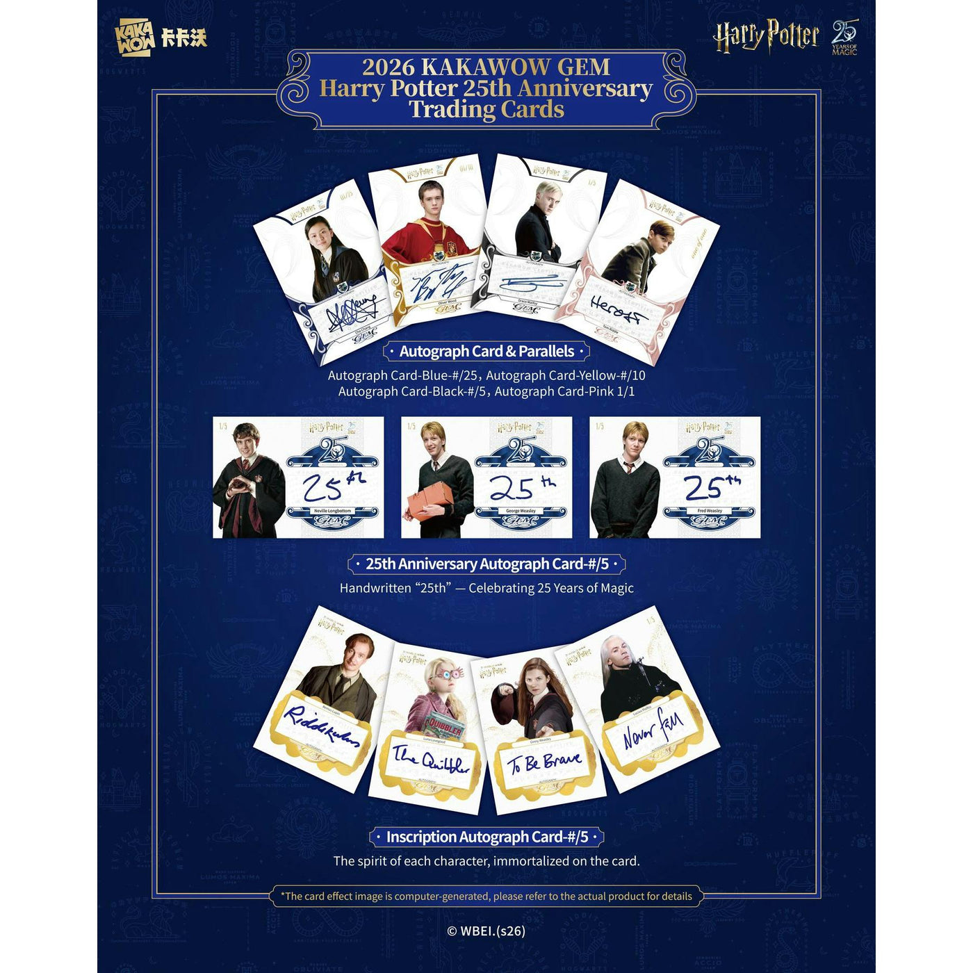 2026 Kakawow Gem Harry Potter 25th Anniversary Hobby 4-Box Case