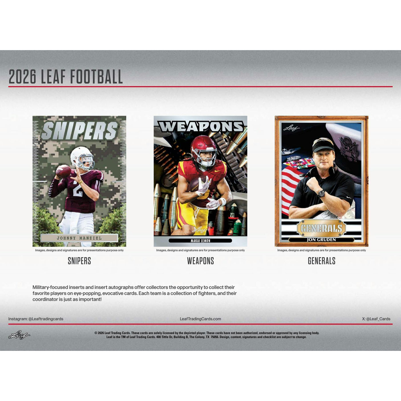 2026 Leaf Football Hobby 10-Box Case (Presell)