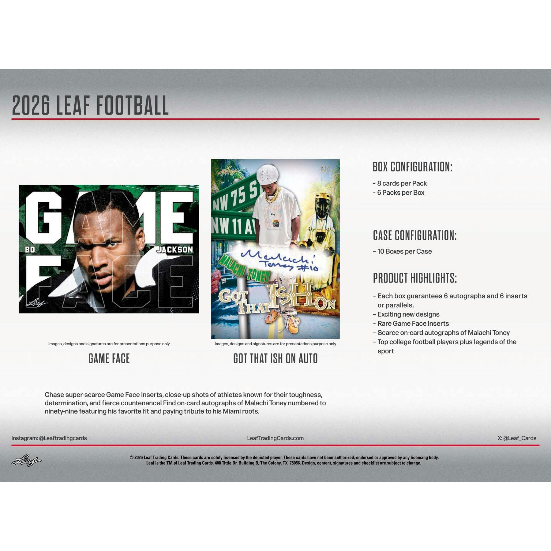 2026 Leaf Football Hobby Box (Presell)