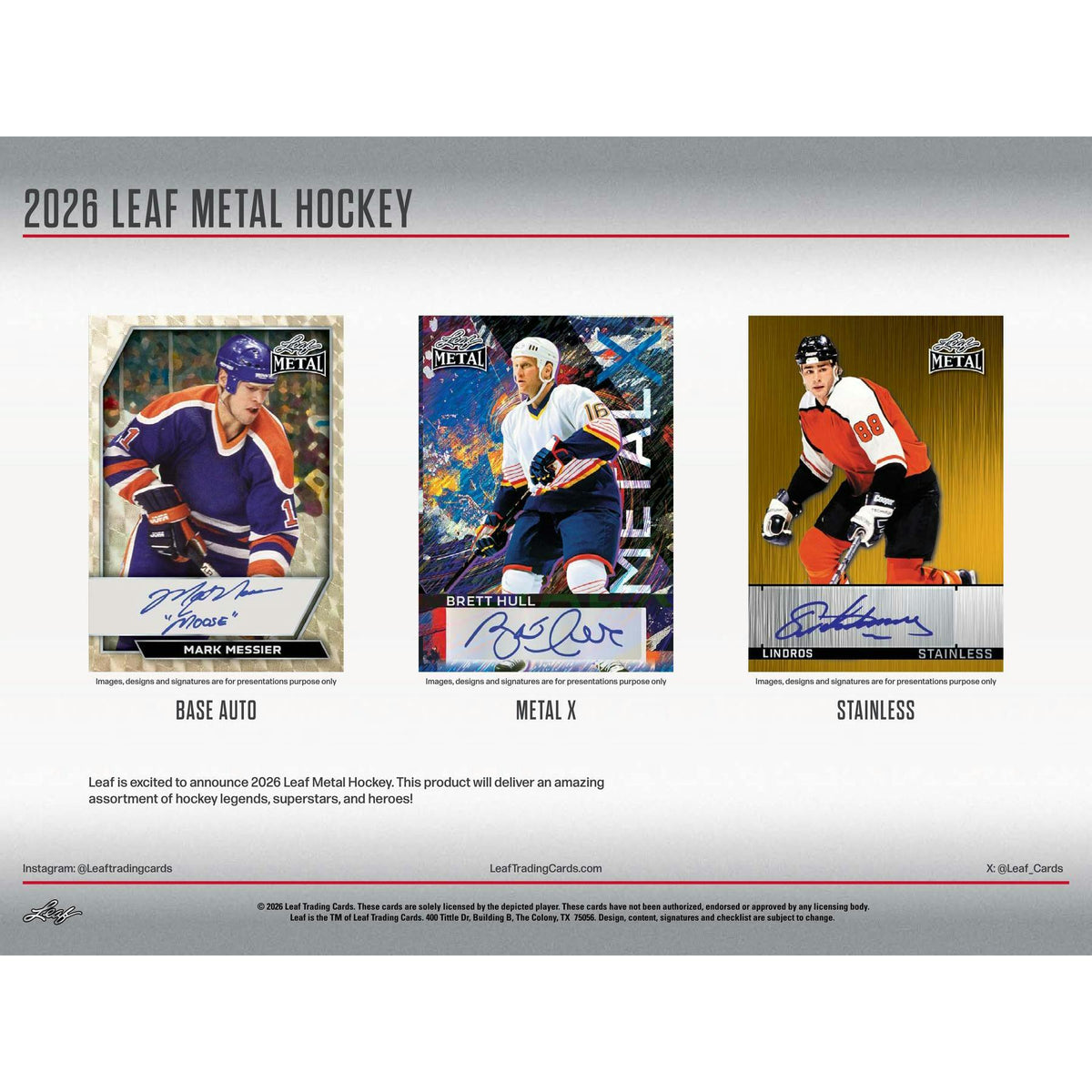 2026 Leaf Metal Hockey Hobby 12-Box Case