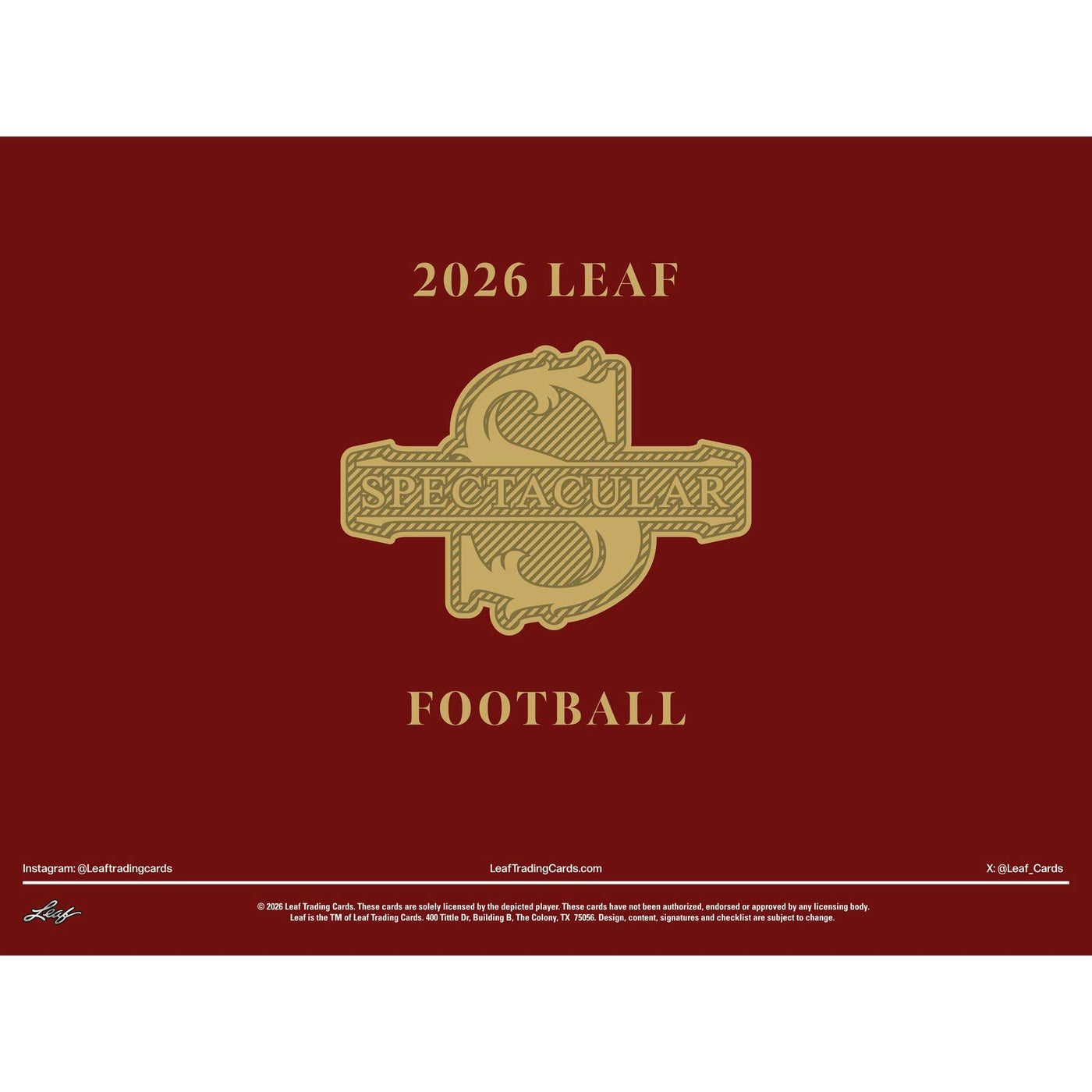 2026 Leaf Spectacular Football Hobby Box