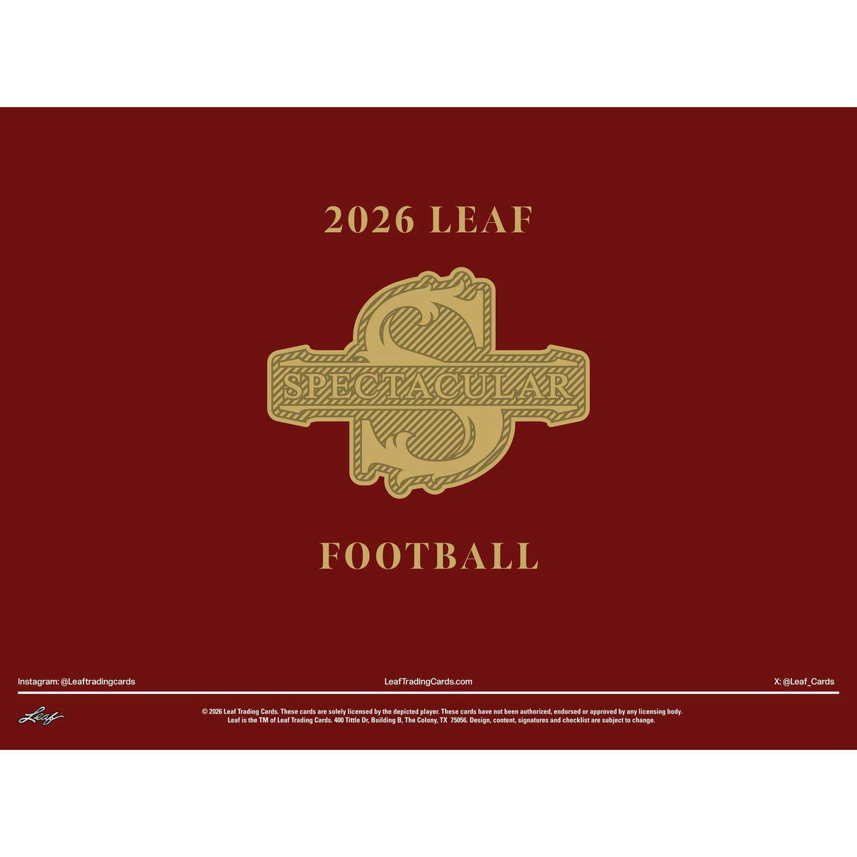 2026 Leaf Spectacular Football Hobby Box