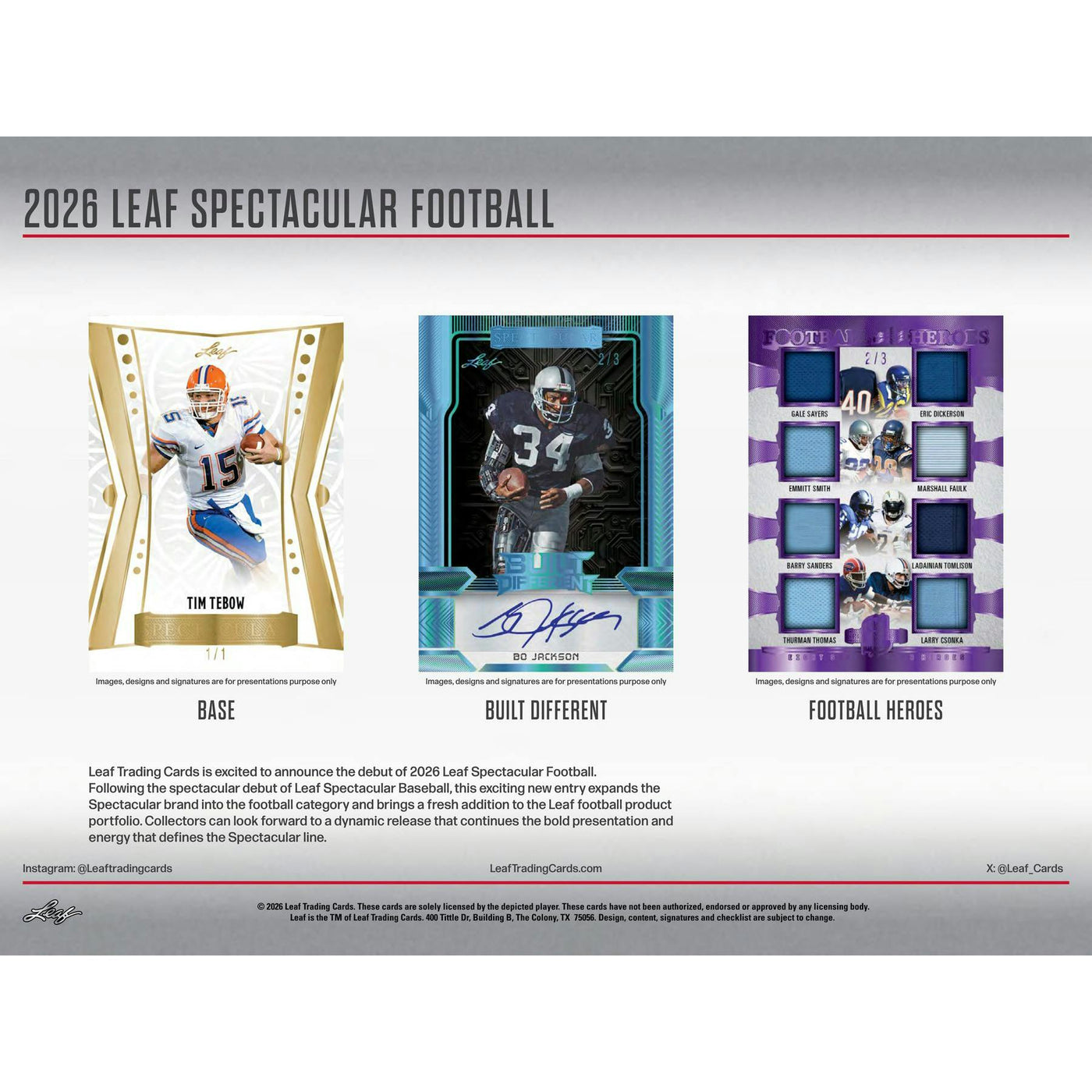 2026 Leaf Spectacular Football Hobby Box