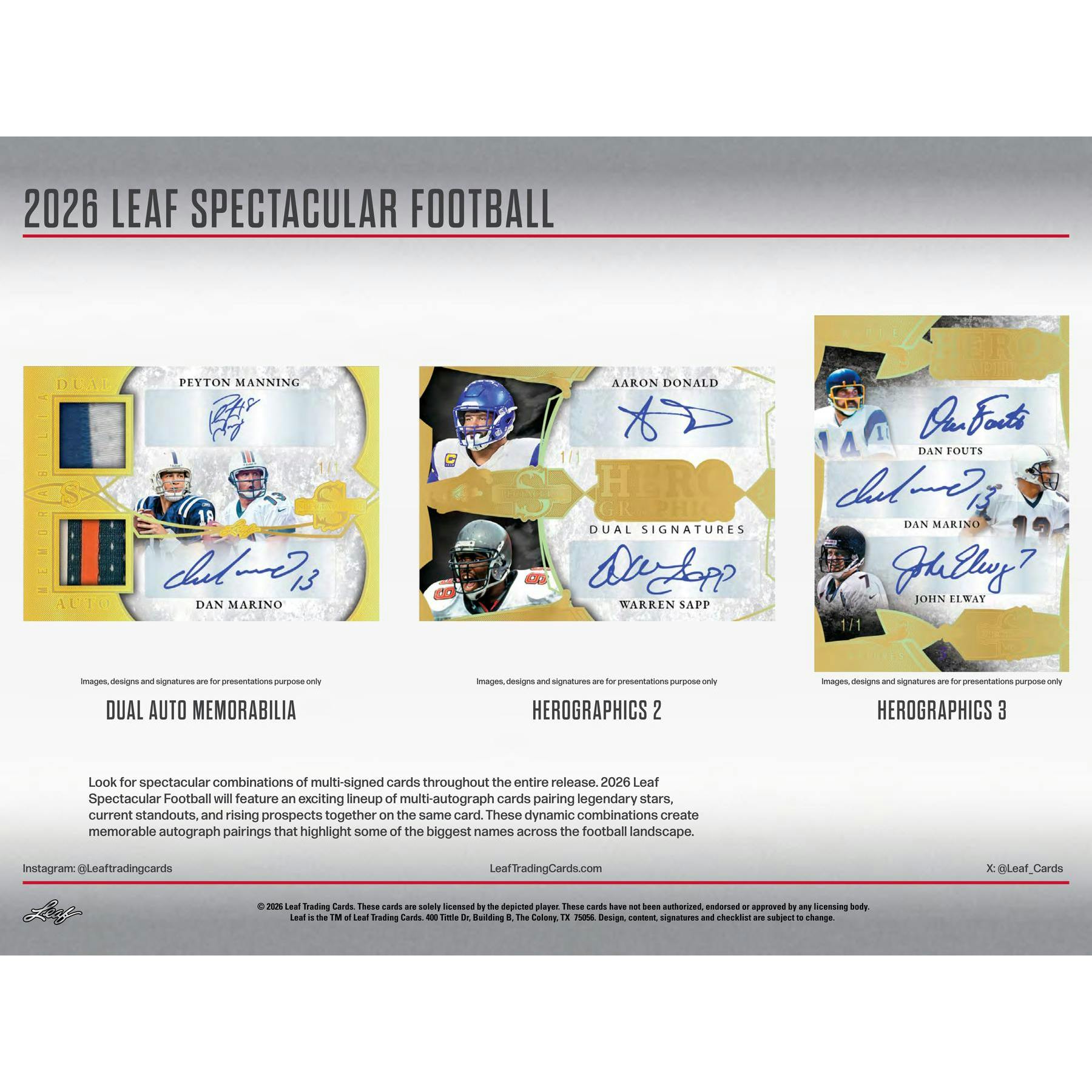 2026 Leaf Spectacular Football Hobby 3-Box Case