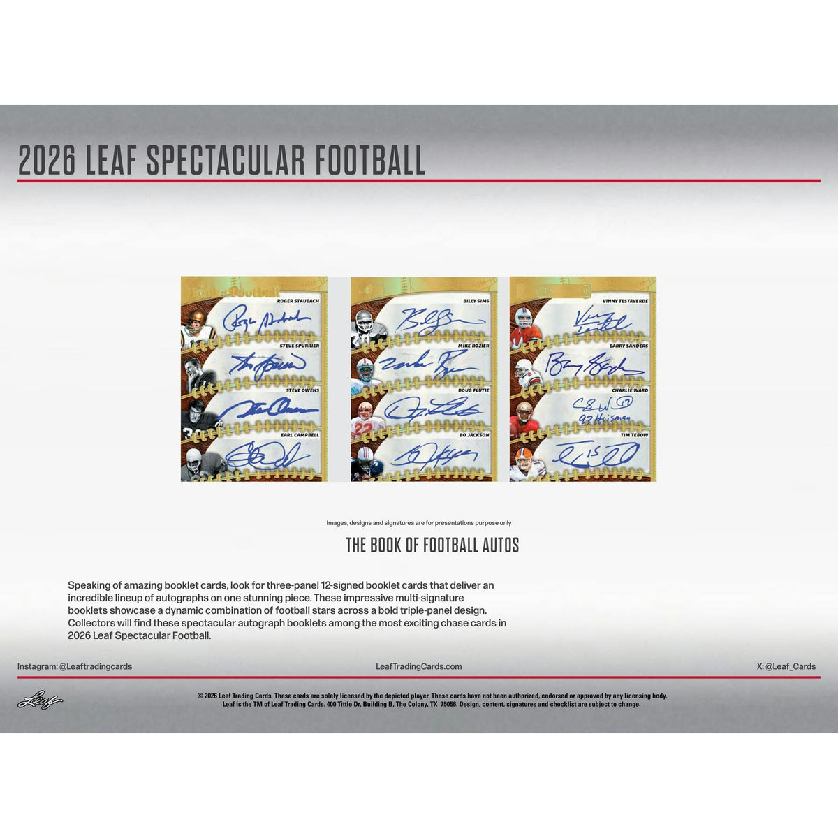 2026 Leaf Spectacular Football Hobby 3-Box Case