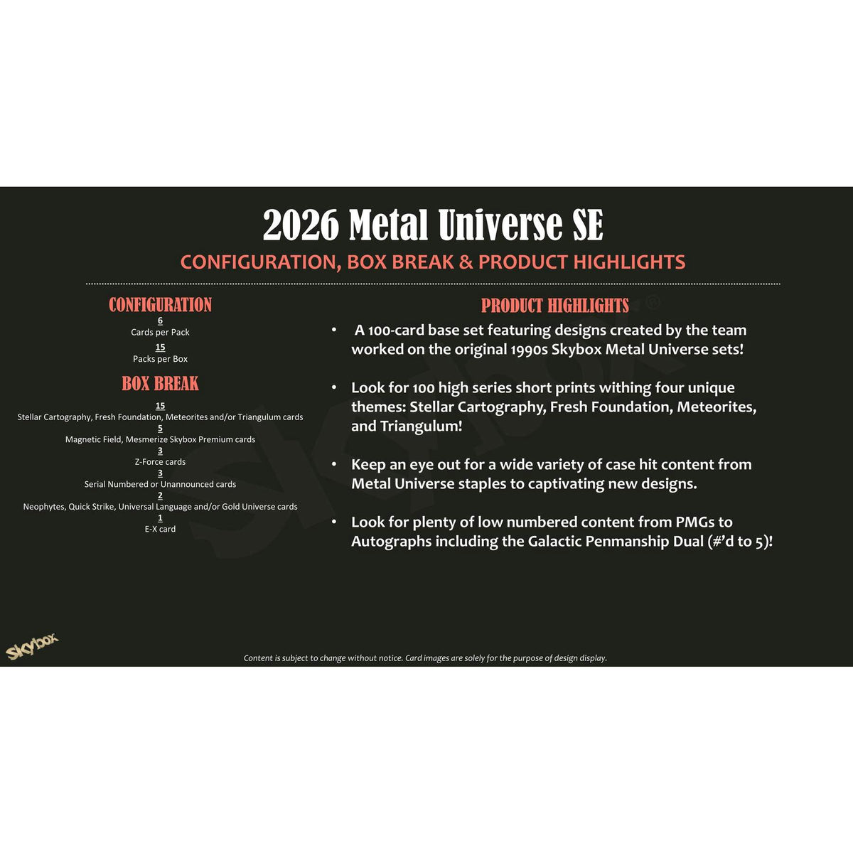 2026 Upper Deck Metal Universe SE Hobby 12-Box Case (Presell)