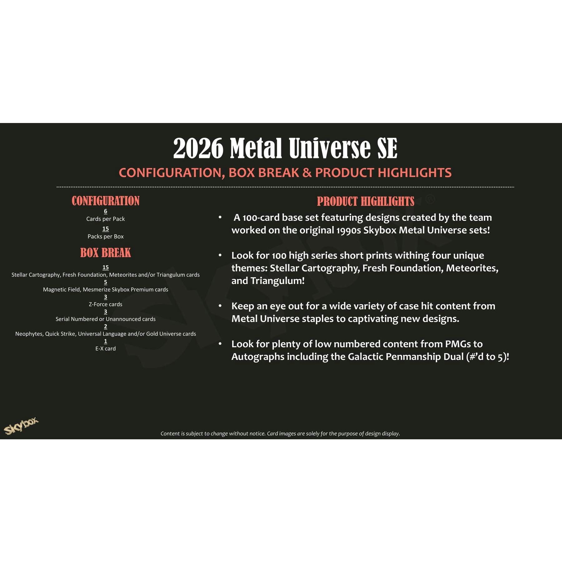 2026 Upper Deck Metal Universe SE Hobby Box (Presell)
