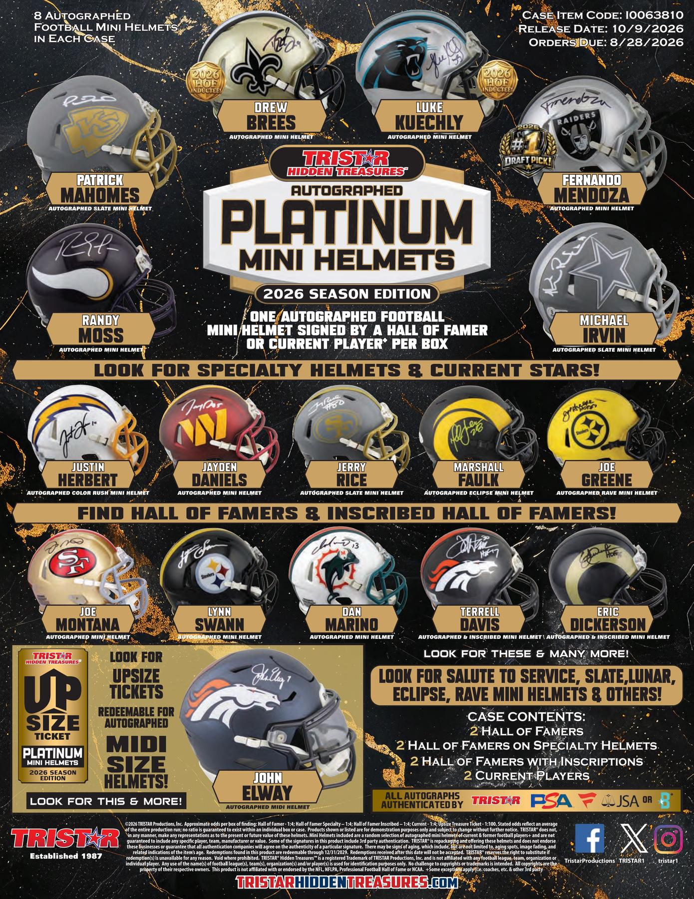 2026 TriStar Hidden Treasures Autographed Platinum Edition Mini-Helmet Football Box (Presell)
