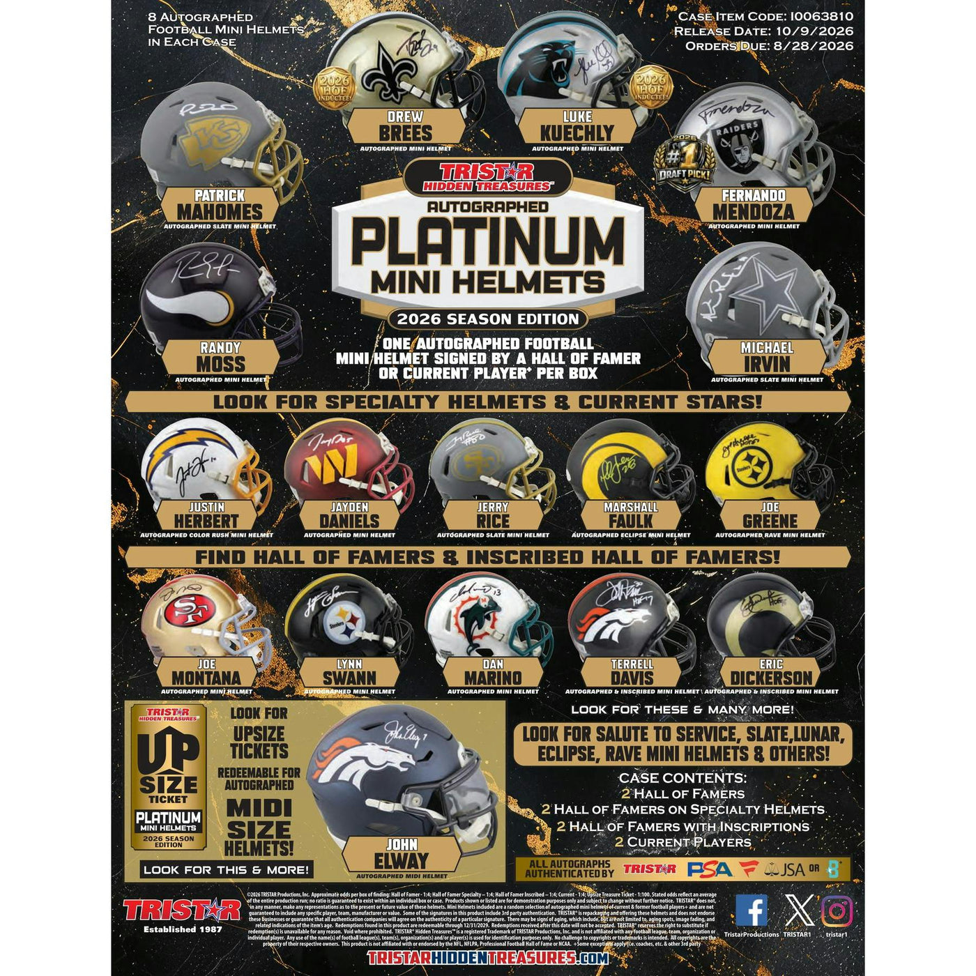 2026 TriStar Hidden Treasures Autographed Platinum Edition Mini-Helmet Football Box (Presell)
