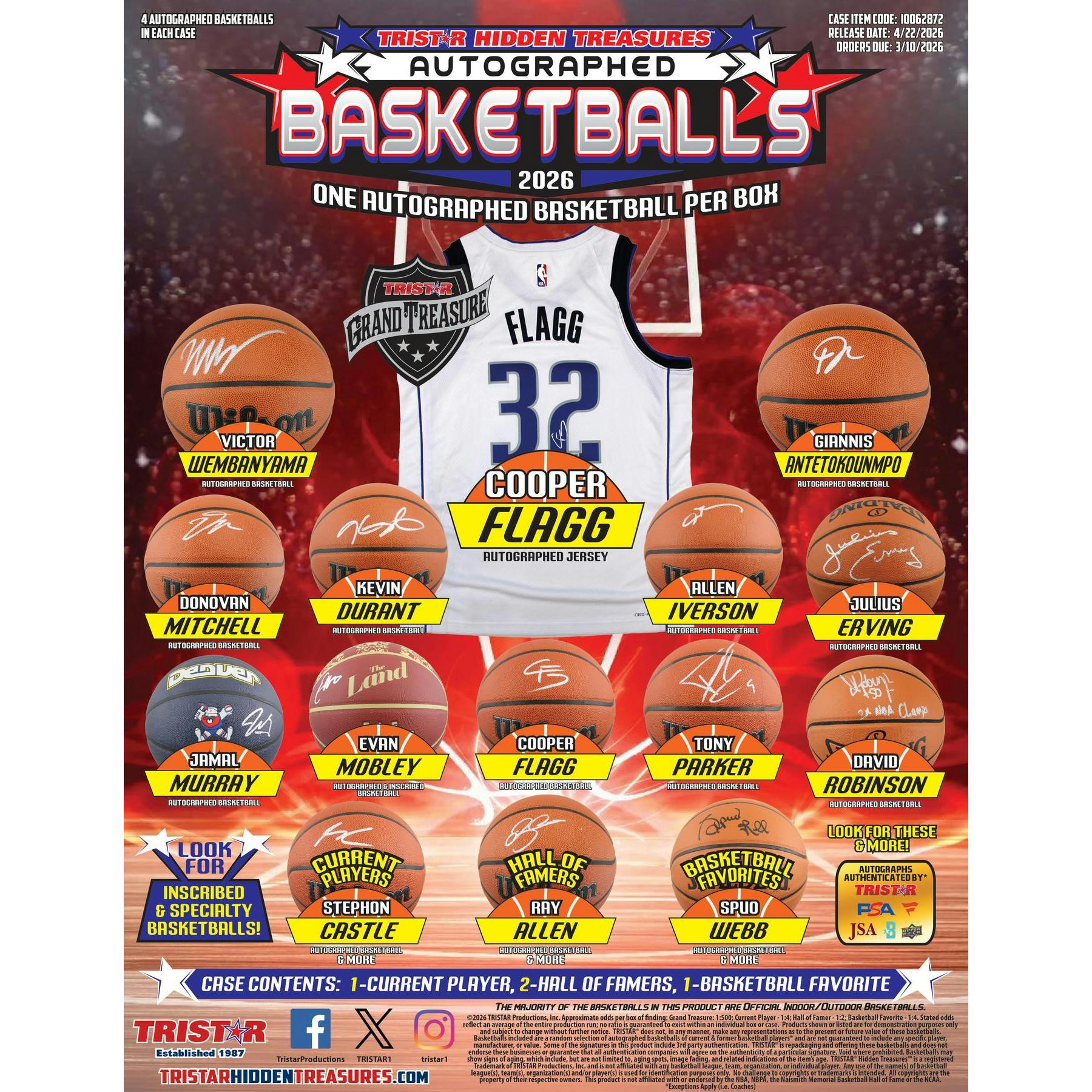 2026 TriStar Hidden Treasures Autographed Basketball Hobby Box