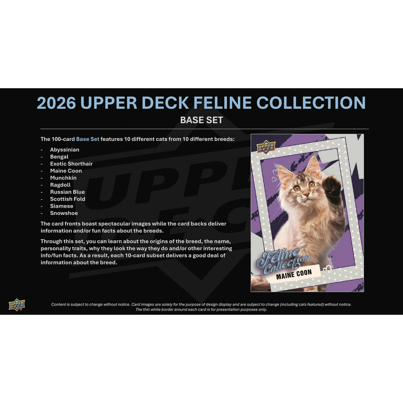 2026 Upper Deck Feline Collection Hobby Box (Presell)