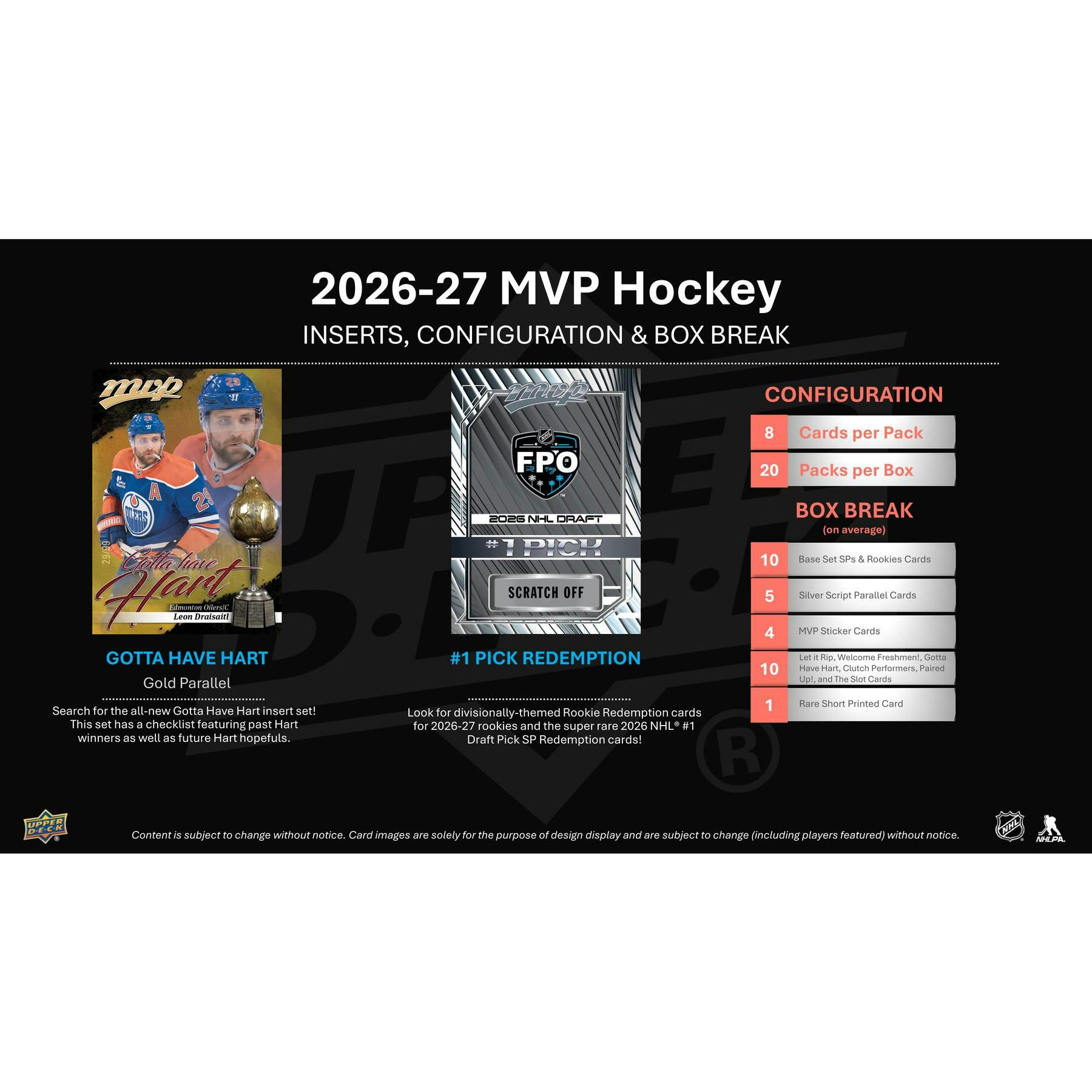 2026/27 Upper Deck MVP Hockey Hobby Pack
