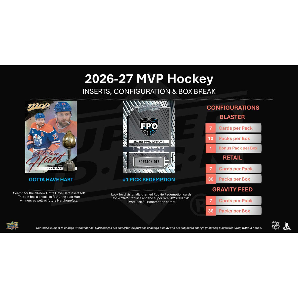 2026/27 Upper Deck MVP Hockey Blaster 20-Box Case