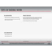 2026 Leaf Baseball Nation Hobby Jumbo Box