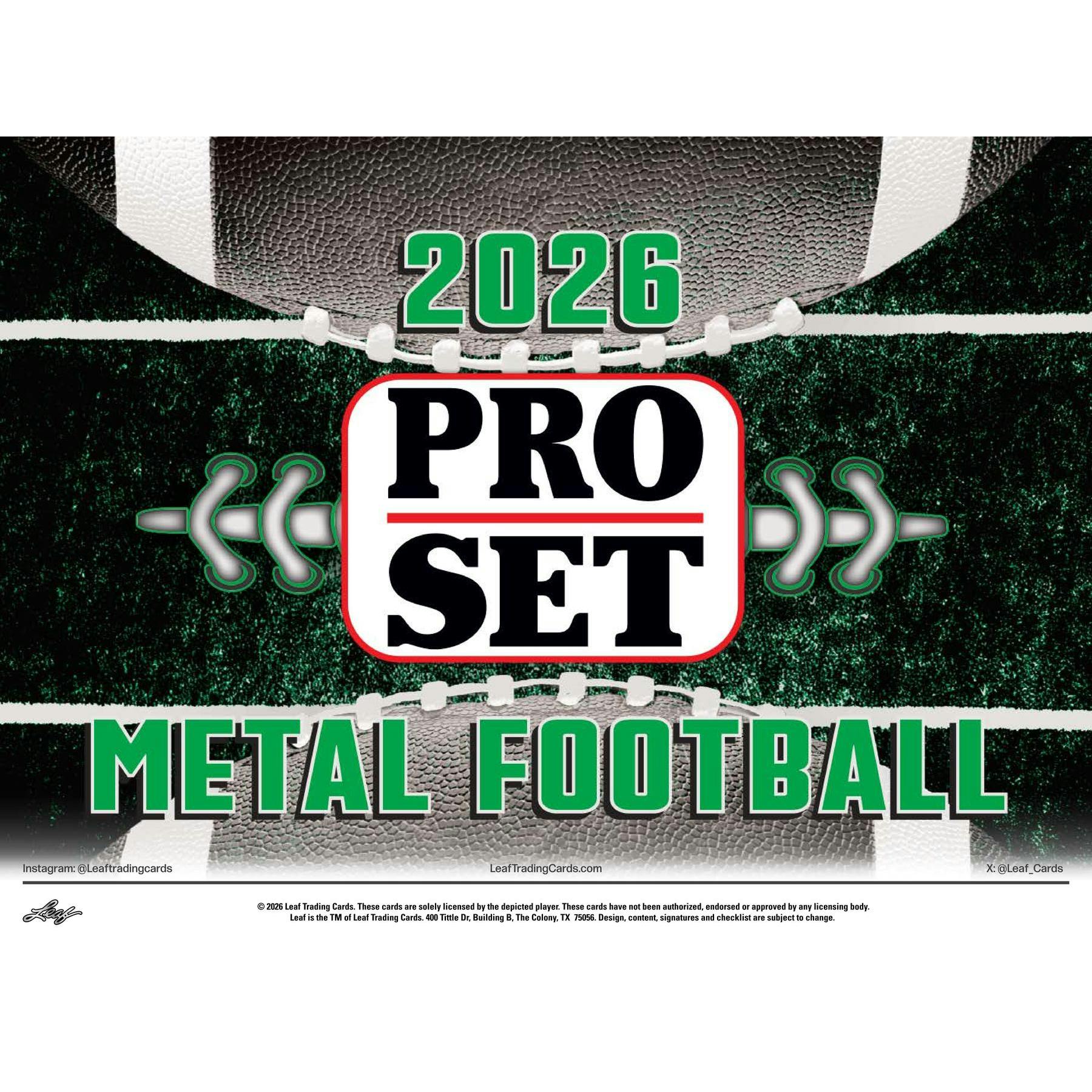 2026 Leaf Pro Set Metal Football Hobby Jumbo Box