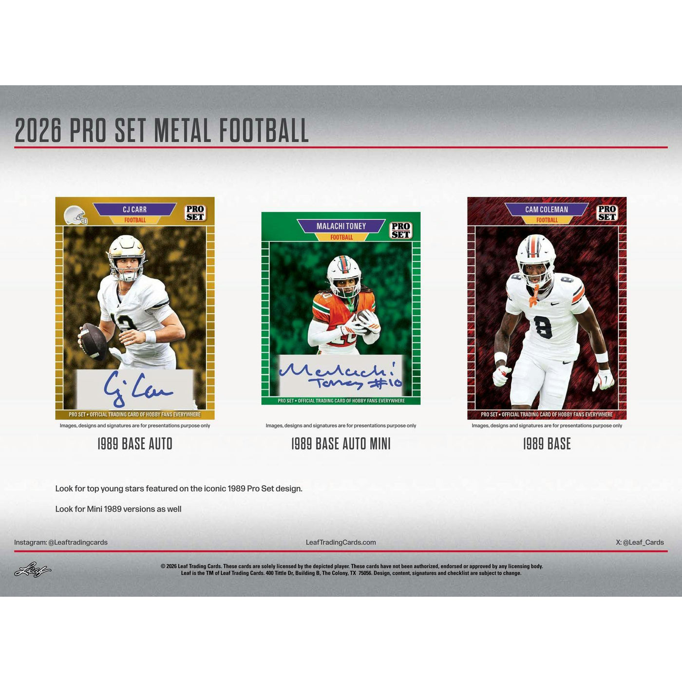 2026 Leaf Pro Set Metal Football Hobby Box