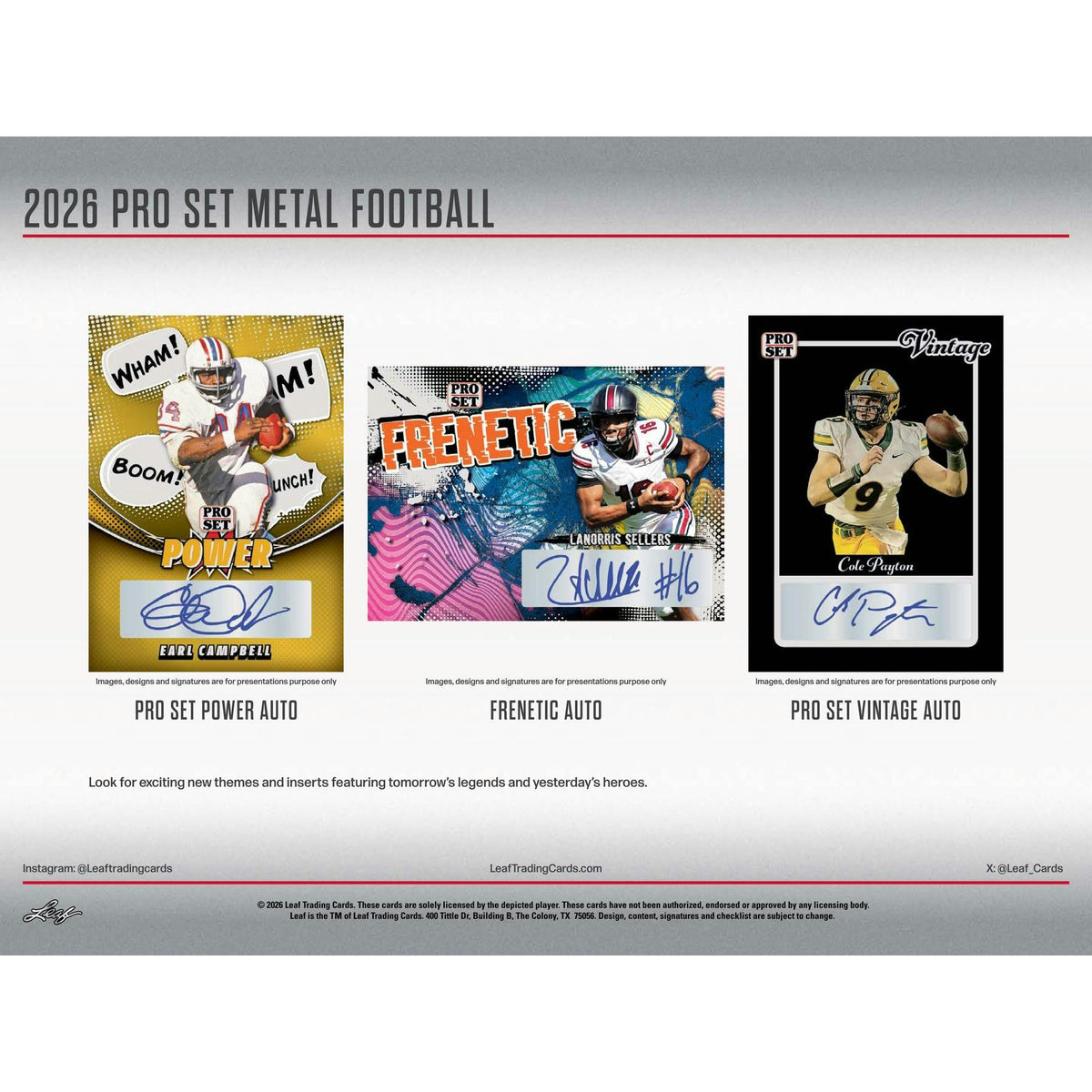 2026 Leaf Pro Set Metal Football Hobby 10-Box Case