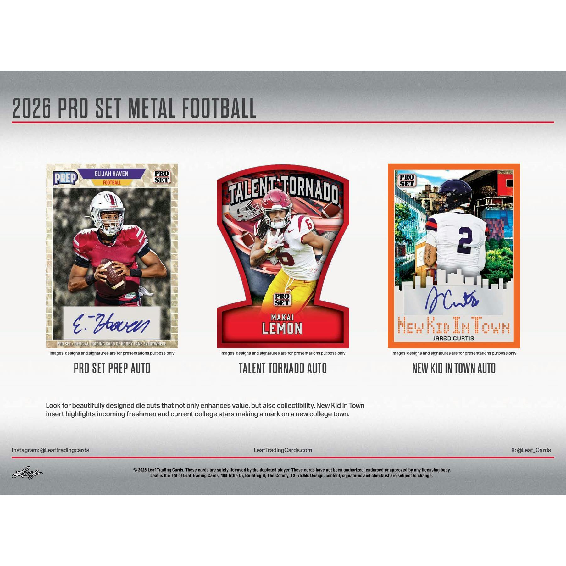 2026 Leaf Pro Set Metal Football Hobby Jumbo 8-Box Case