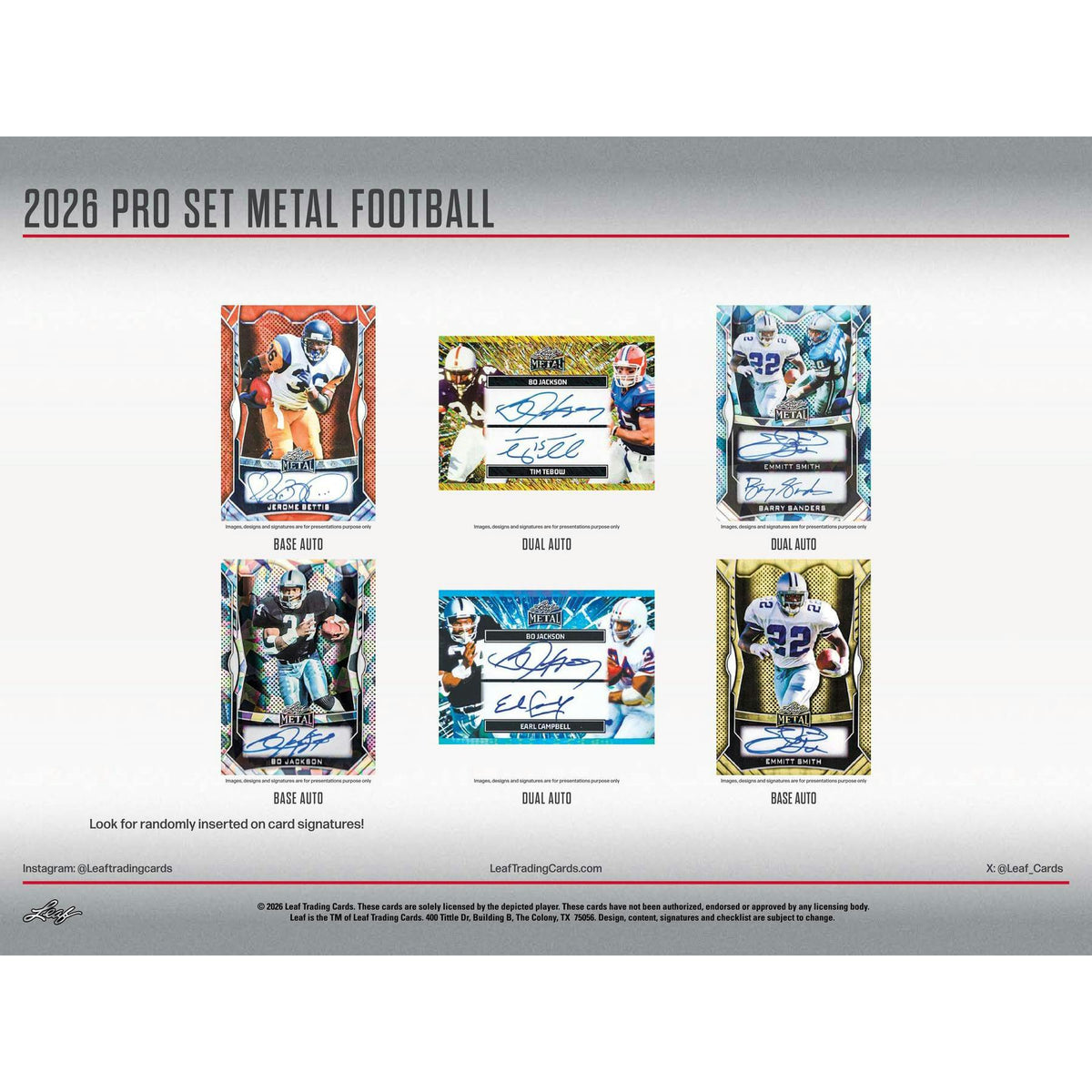 2026 Leaf Pro Set Metal Football Hobby 10-Box Case