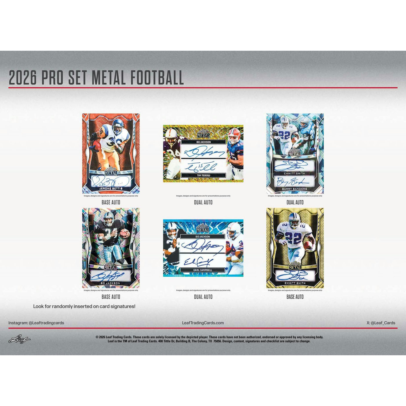 2026 Leaf Pro Set Metal Football Hobby Jumbo 8-Box Case