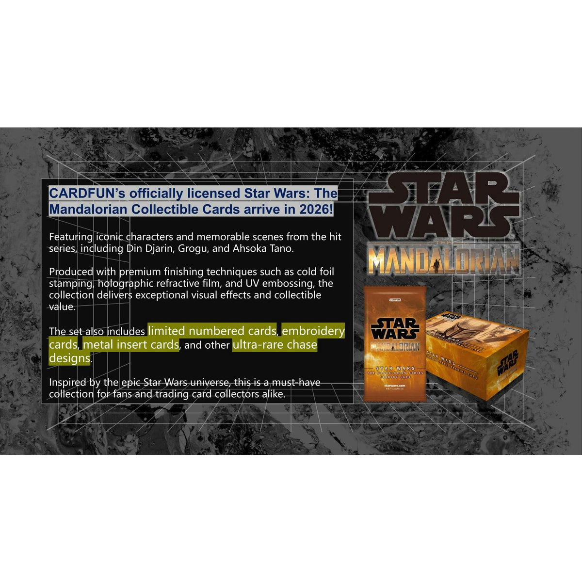 2026 Card.Fun Star Wars The Mandalorian Hobby Box