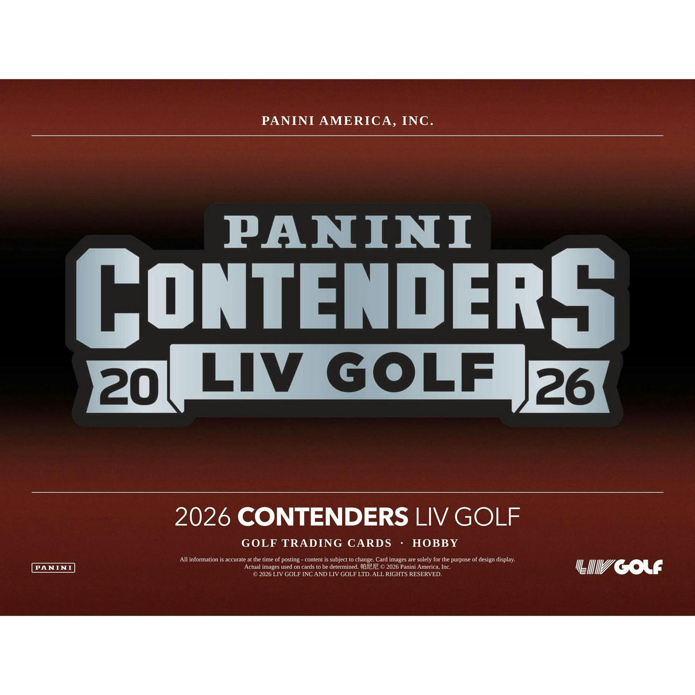 2026 Panini Contenders LIV Golf Hobby Box (Presell)