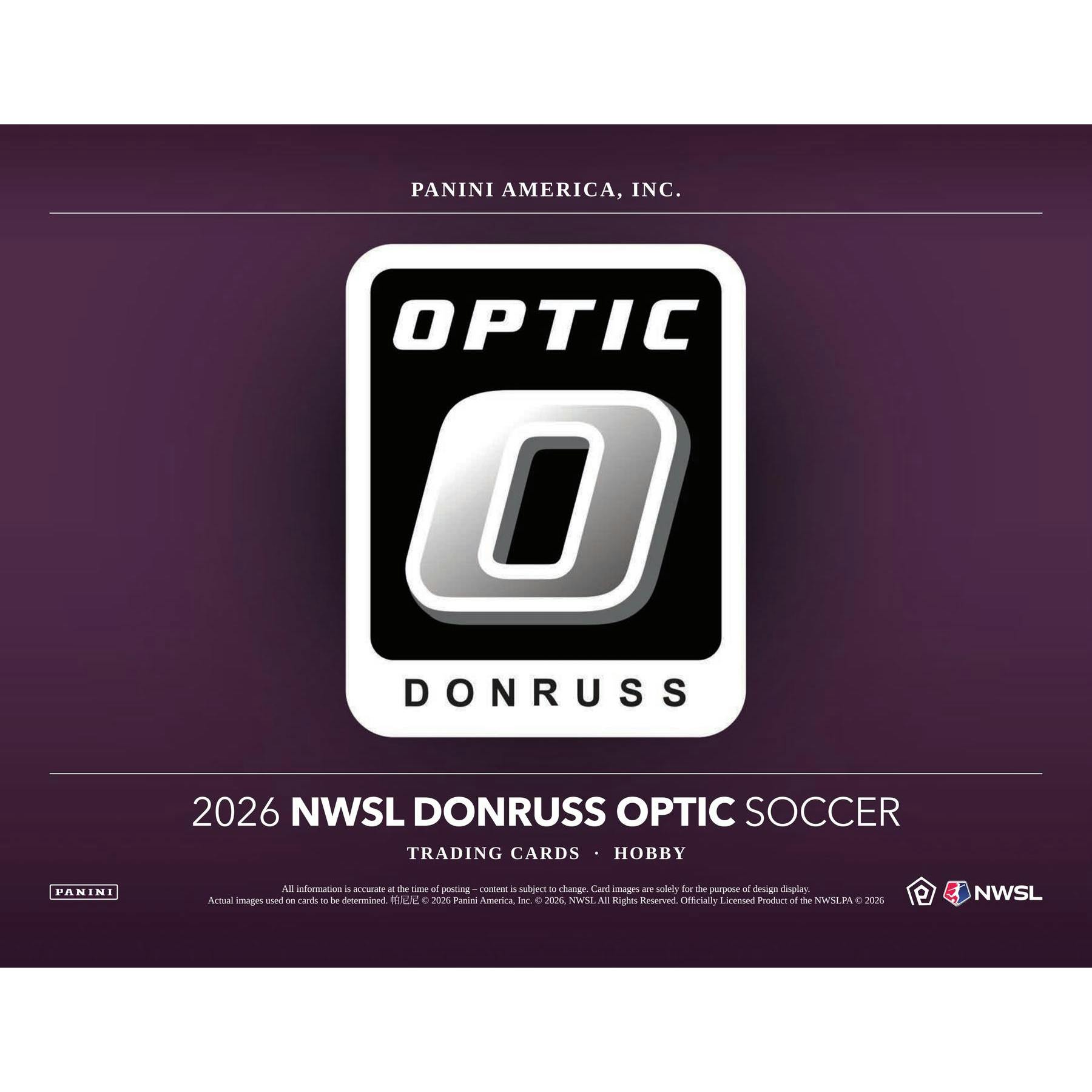 2026 Panini Donruss Optic NWSL Soccer Hobby 12-Box Case (Presell)