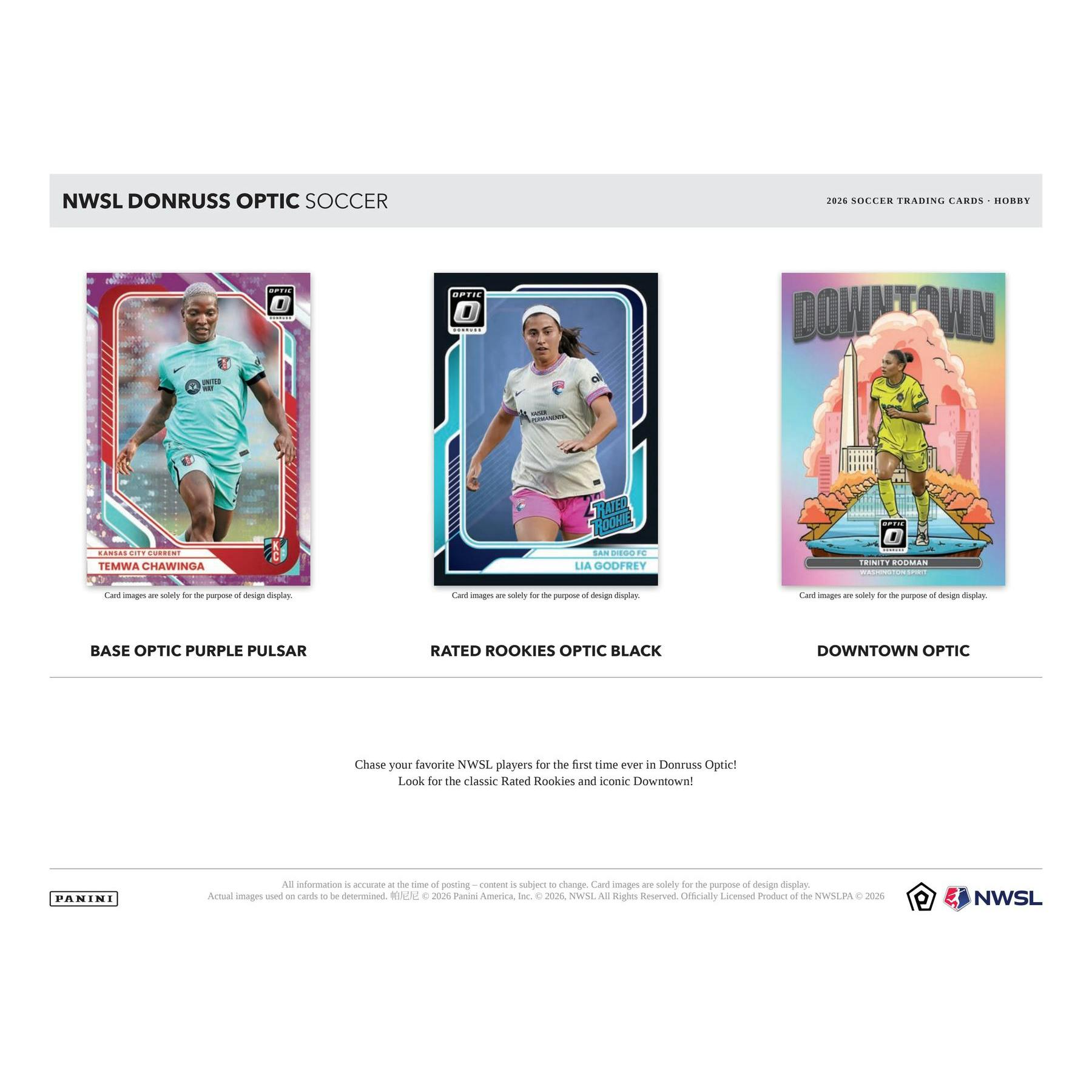2026 Panini Donruss Optic NWSL Soccer Hobby 12-Box Case (Presell)