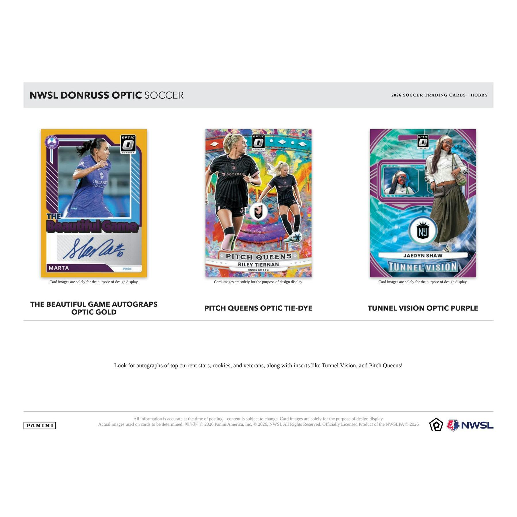 2026 Panini Donruss Optic NWSL Soccer Hobby 12-Box Case (Presell)