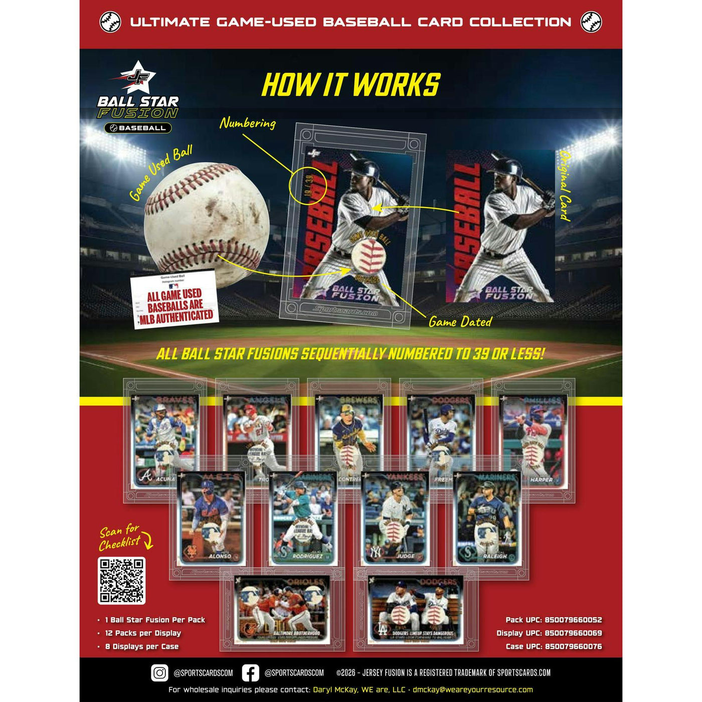 2026 Jersey Fusion Ball Star Baseball Hobby 8-Box Case