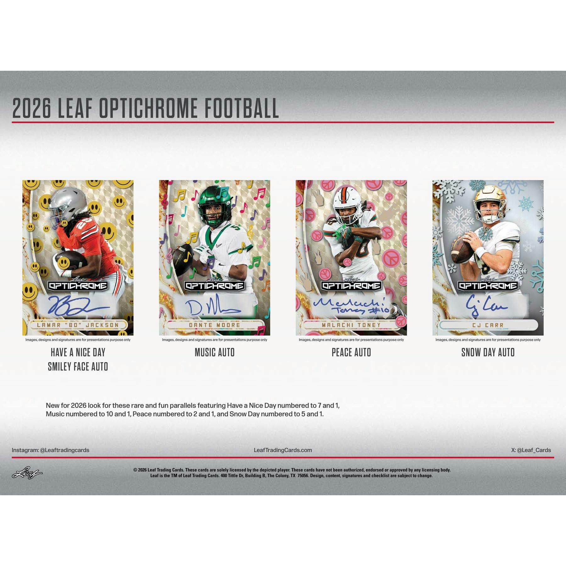 2026 Leaf Optichrome Football Hobby Jumbo Box