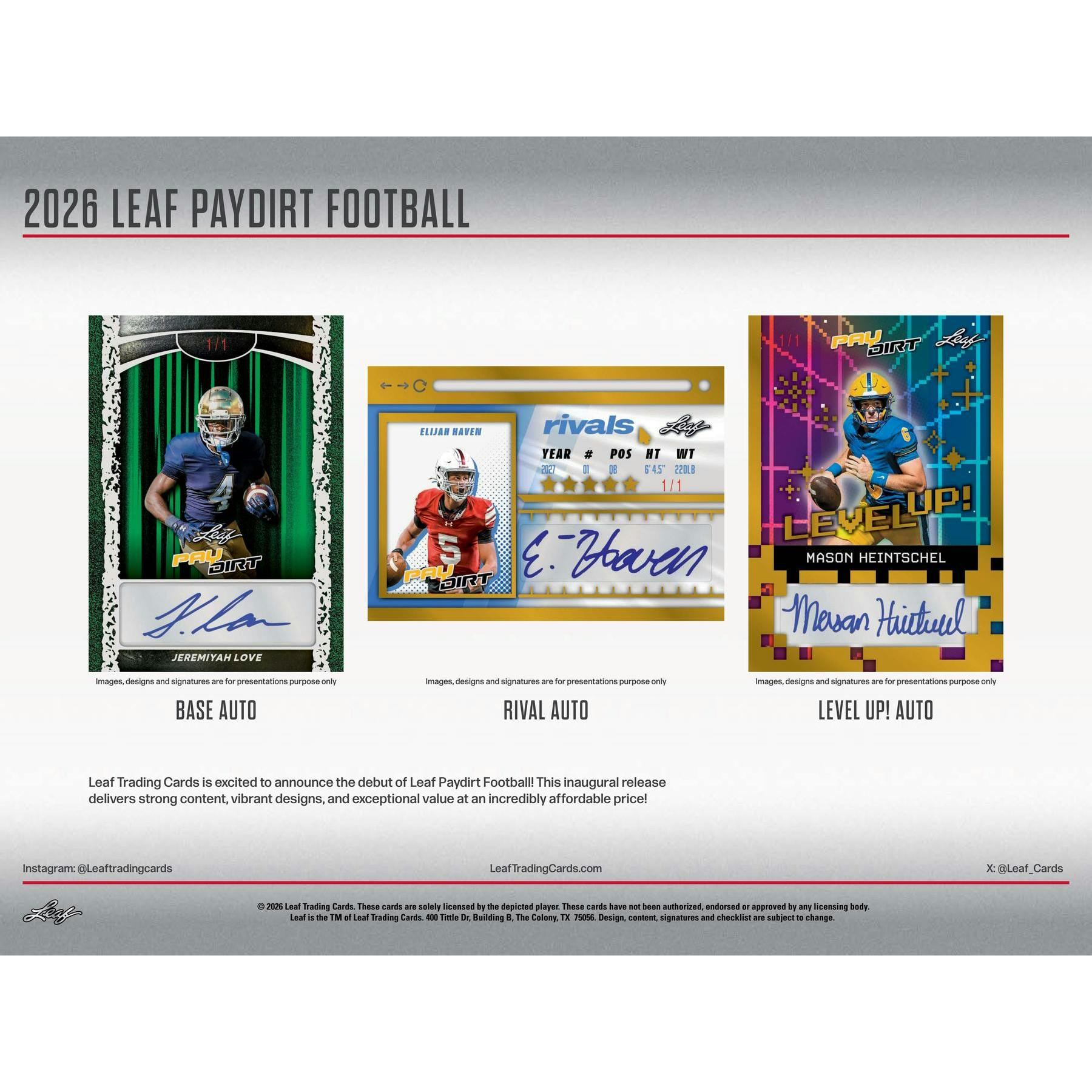 2026 Leaf Paydirt Football Hobby Jumbo Box