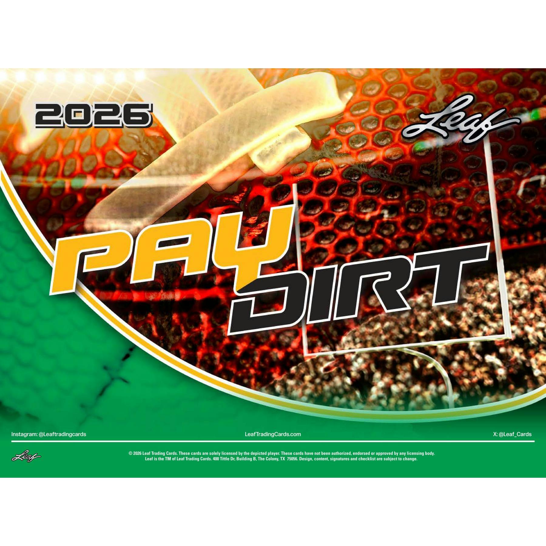 2026 Leaf Paydirt Football Hobby 15-Box Case