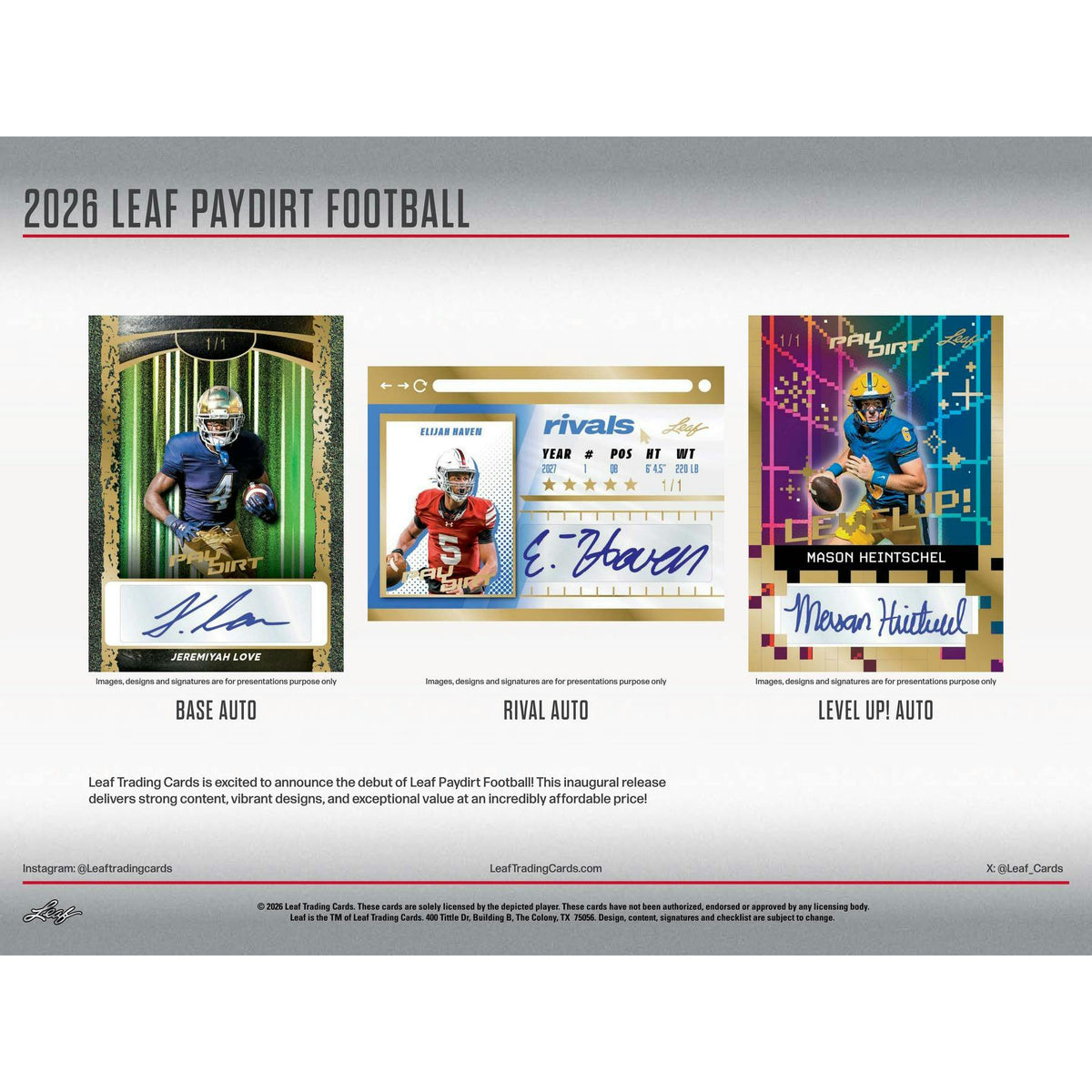 2026 Leaf Paydirt Football Hobby 15-Box Case