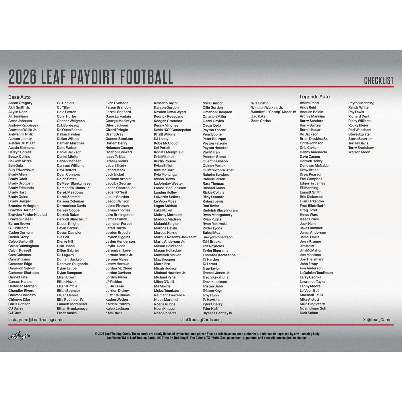 2026 Leaf Paydirt Football Hobby Box