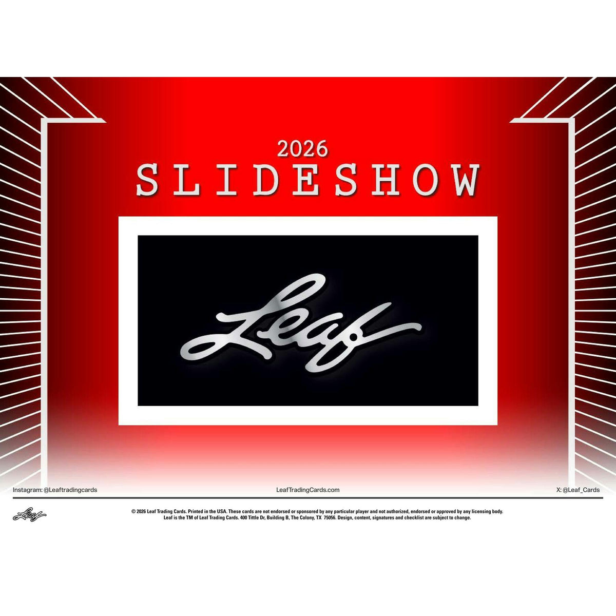 2026 Leaf Slideshow Hobby 10-Box Case