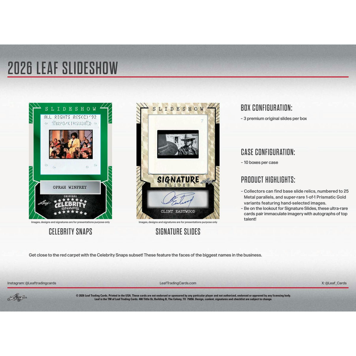 2026 Leaf Slideshow Hobby 10-Box Case
