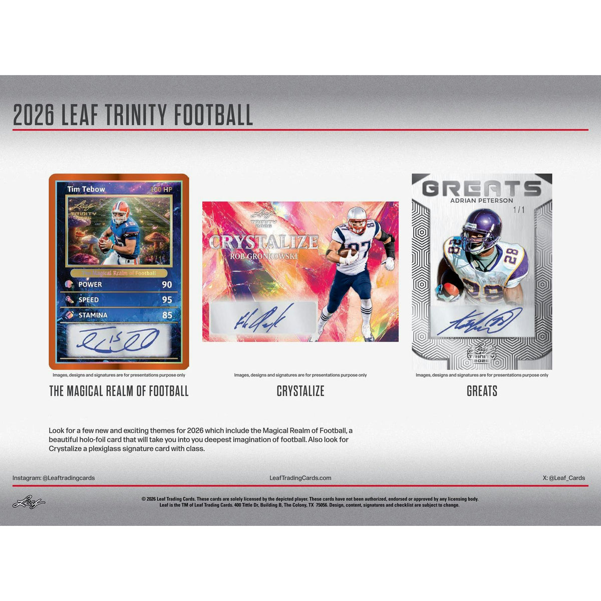 2026 Leaf Trinity Football Hobby 10-Box Case