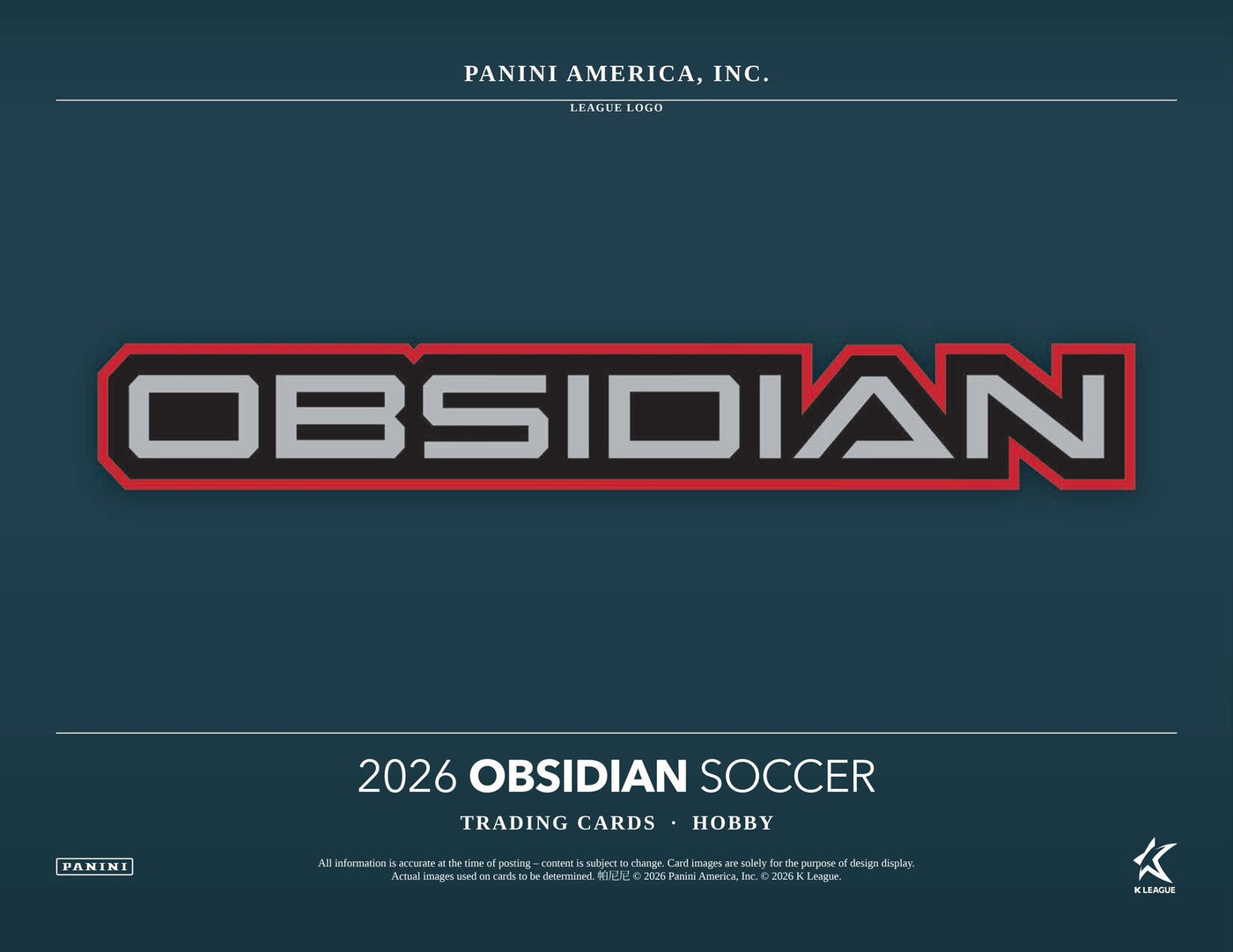 2026 Panini Obsidian K League Soccer Hobby Box (Presell)