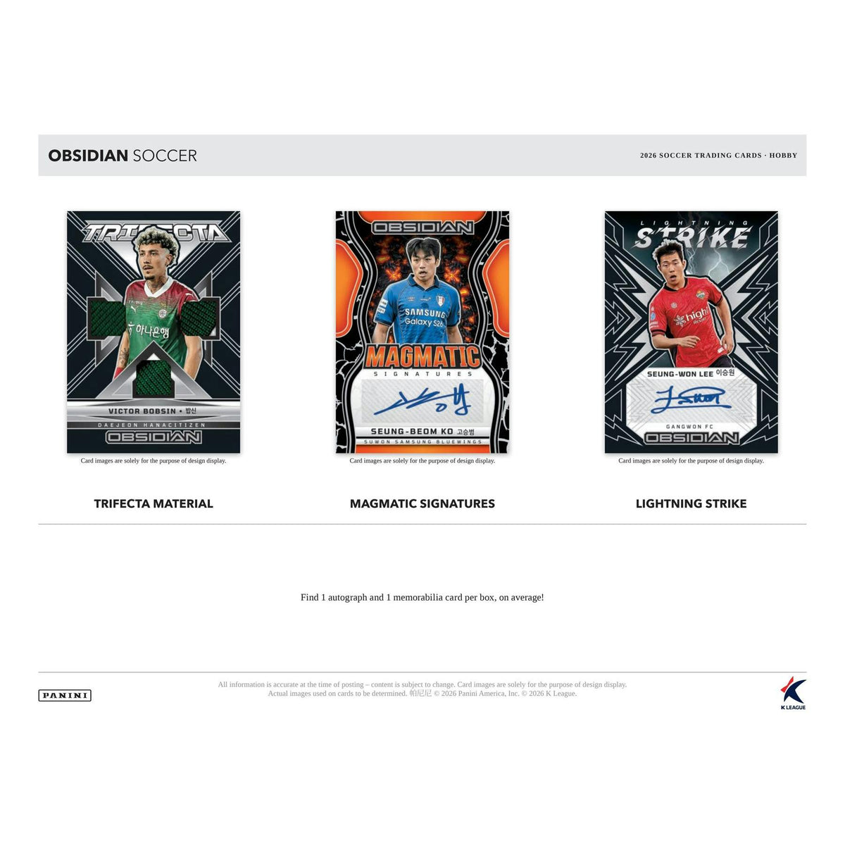 2026 Panini Obsidian K League Soccer Hobby Box (Presell)