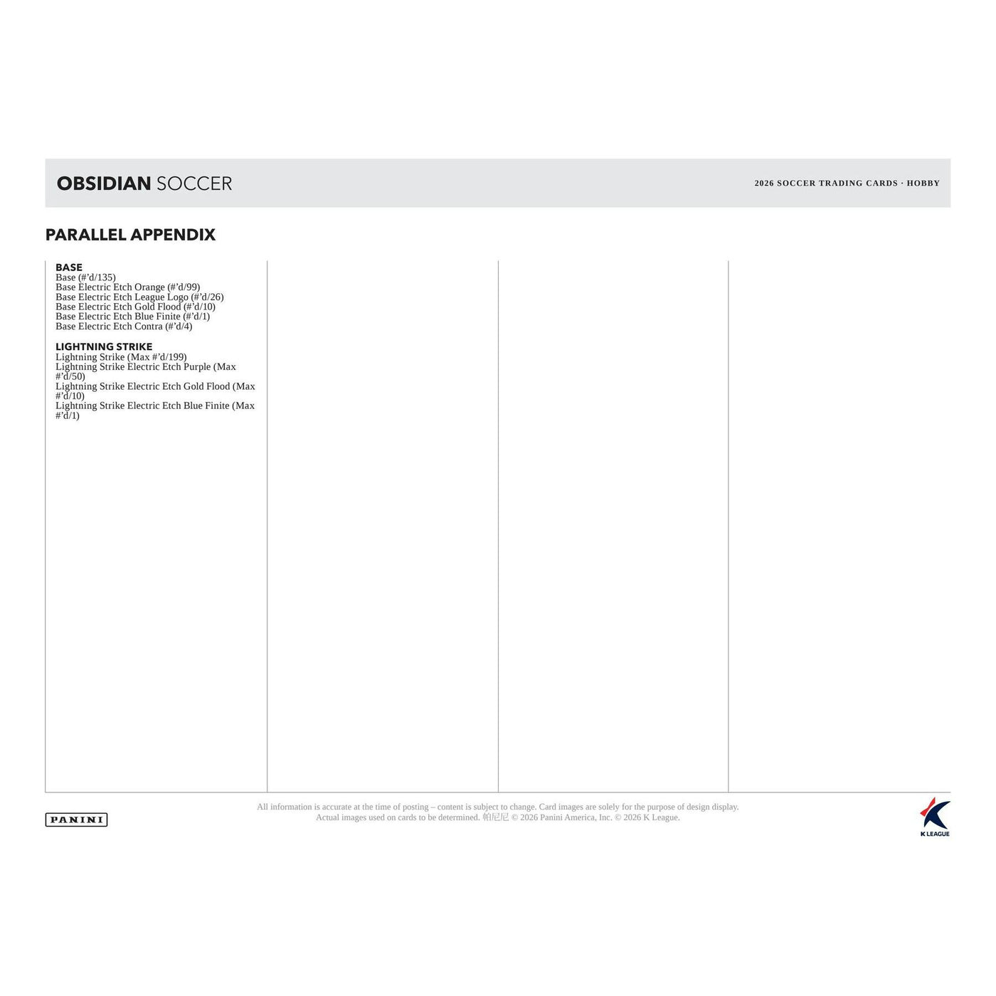 2026 Panini Obsidian K League Soccer Hobby 12-Box Case (Presell)