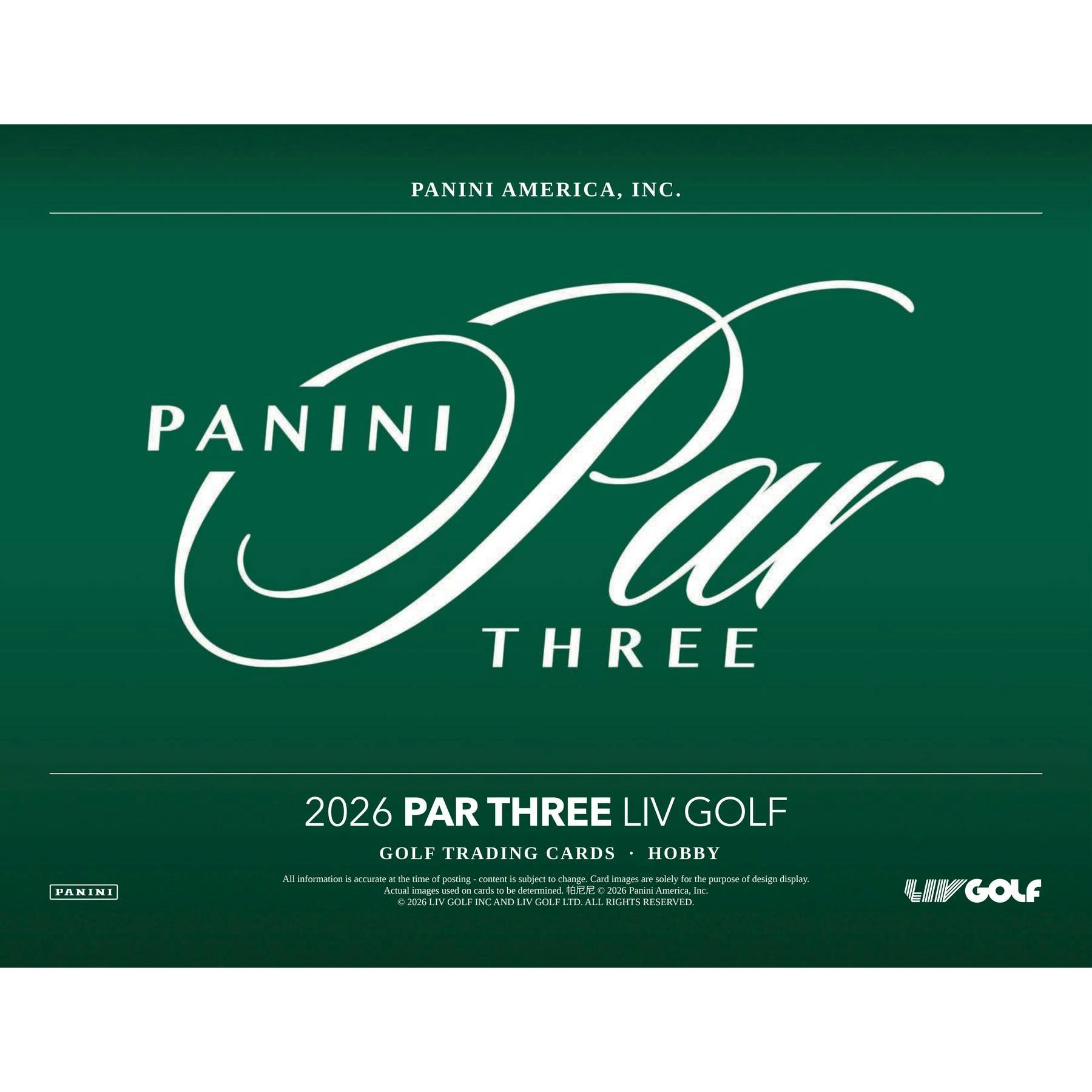 2026 Panini Par Three LIV Golf Hobby 10-Box Case (Presell)