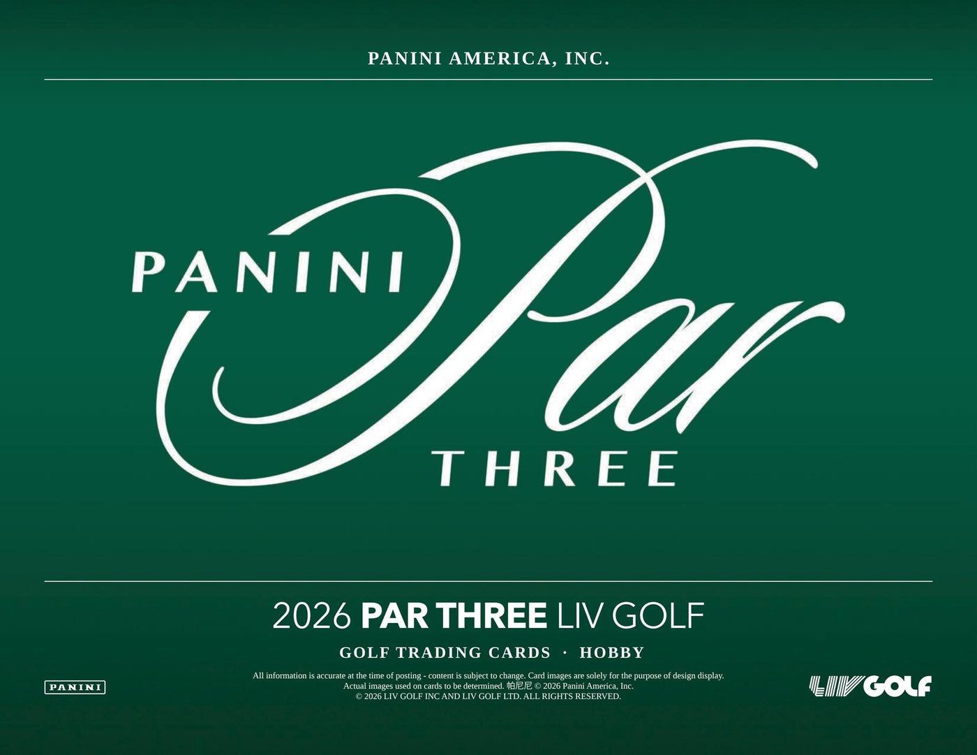 2026 Panini Par Three LIV Golf Hobby Box (Presell)