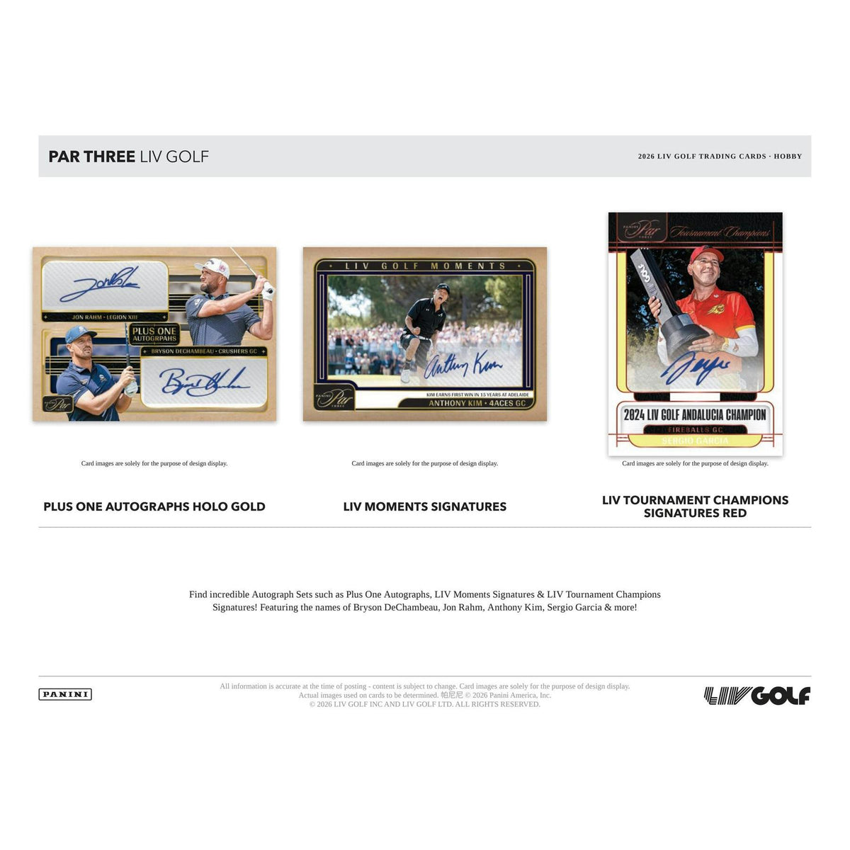 2026 Panini Par Three LIV Golf Hobby Box (Presell)