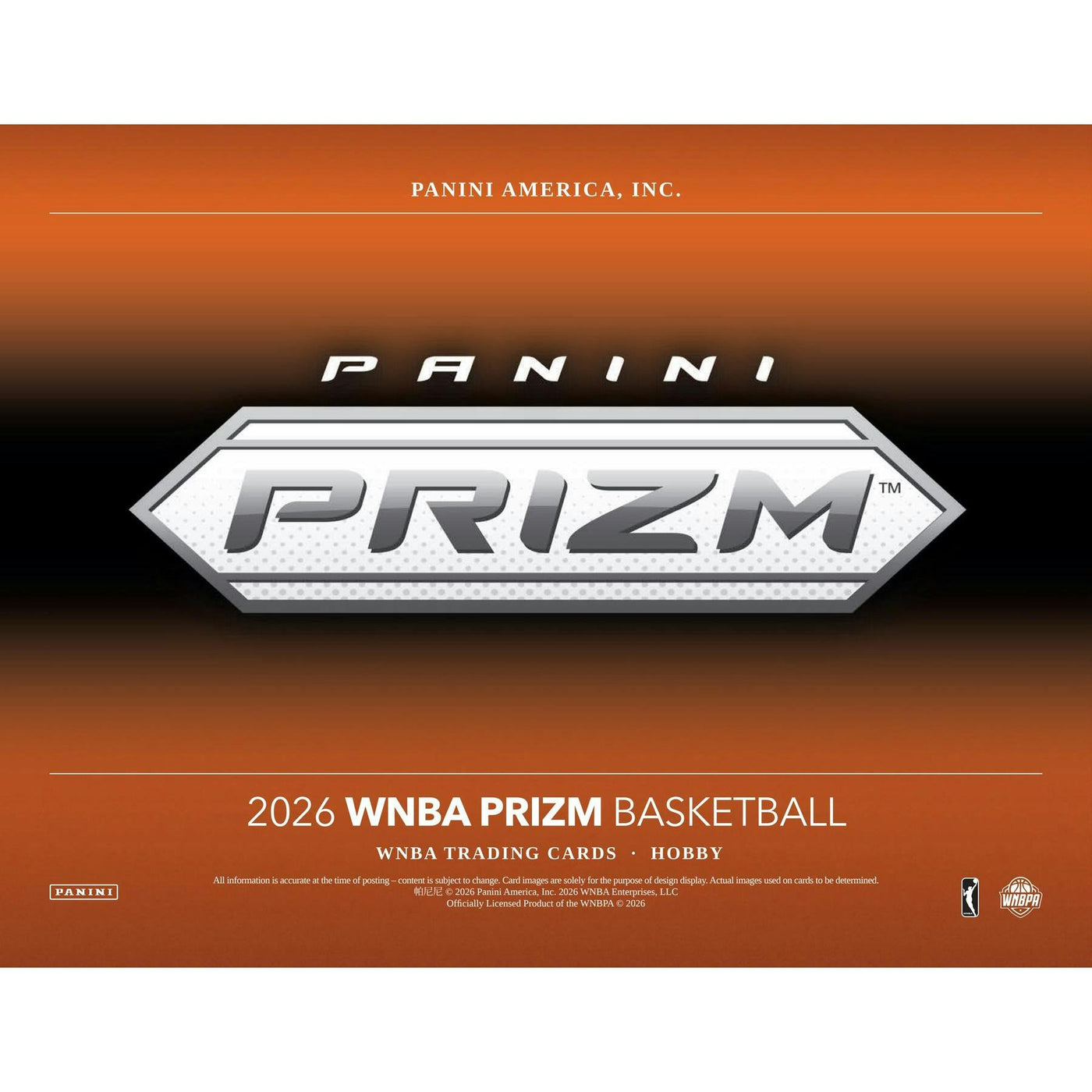 2026 Panini Prizm WNBA Basketball Hobby 12-Box Case (Presell)