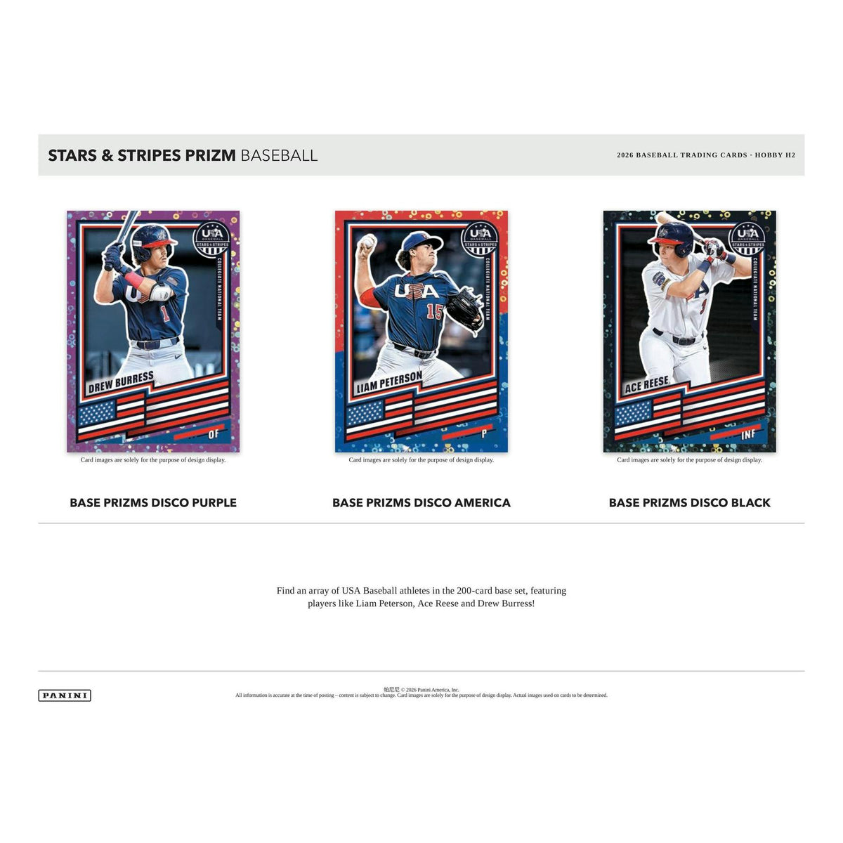 2026 Panini USA Stars & Stripes Prizm Baseball H2 12-Box Case