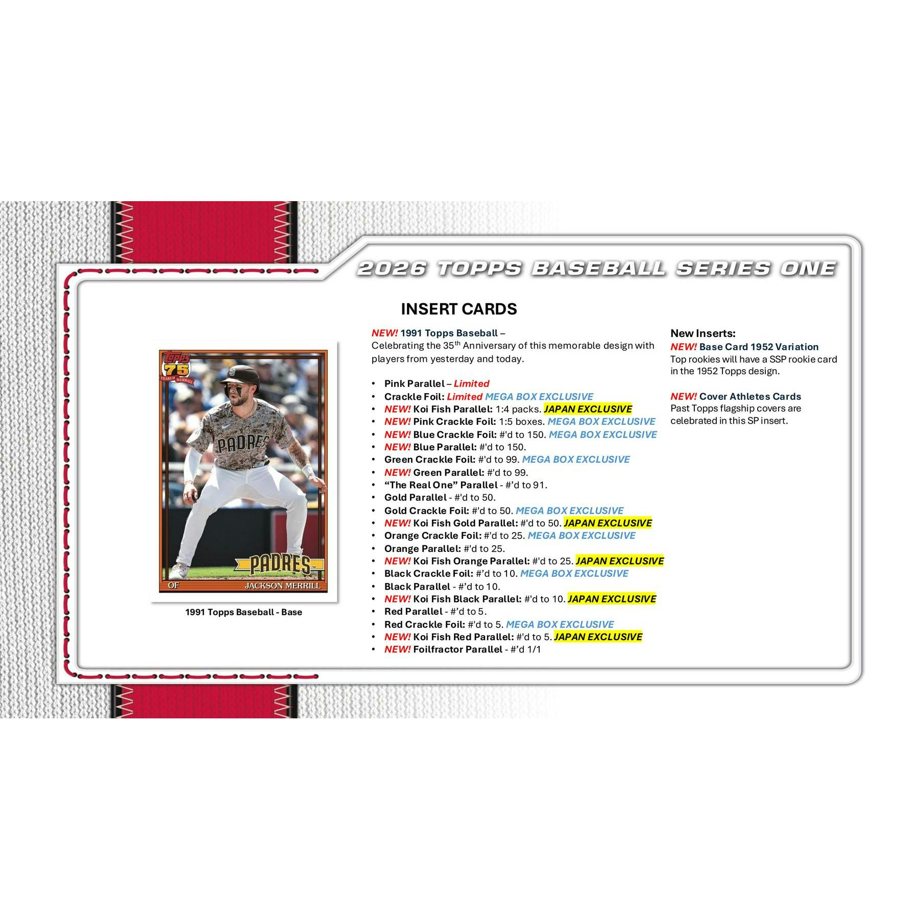 2026 Topps Series 1 Baseball 9-Tin 4-Box Case (36 Tins!)